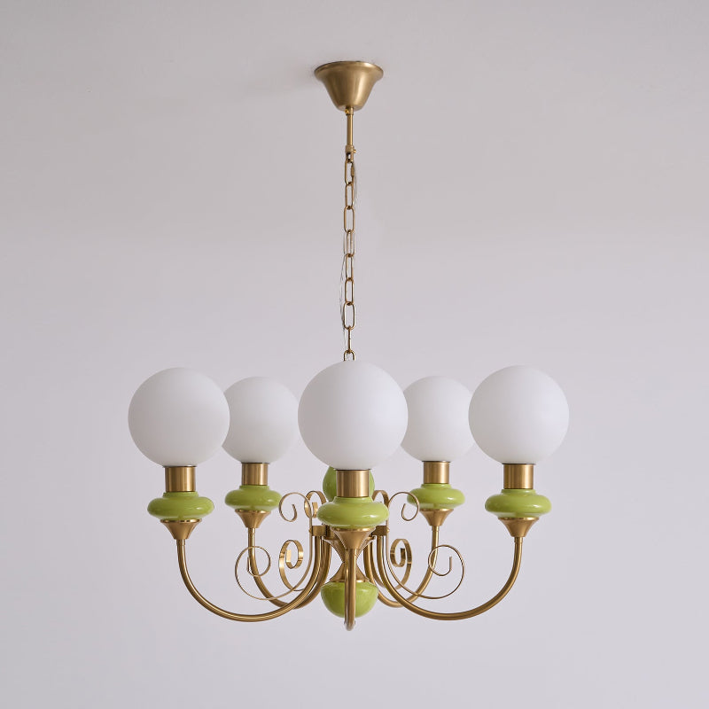 Bubble Milk Glass Chandelier – Stylish Lighting Fixture