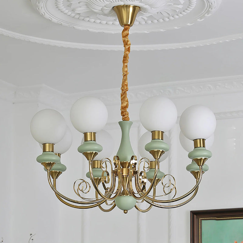 Bubble Milk Glass Chandelier – Stylish Lighting Fixture
