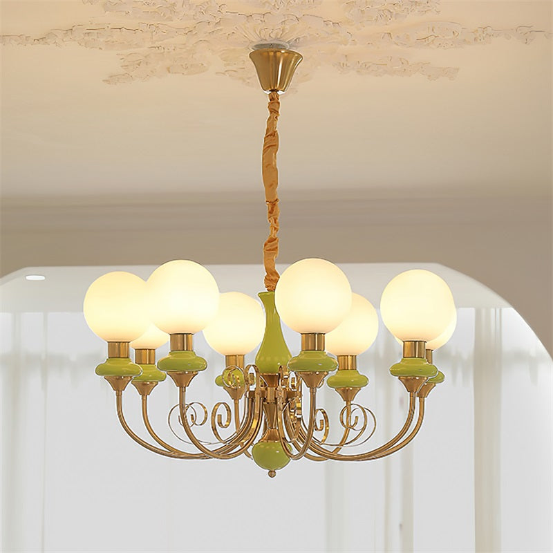 Bubble Milk Glass Chandelier – Stylish Lighting Fixture