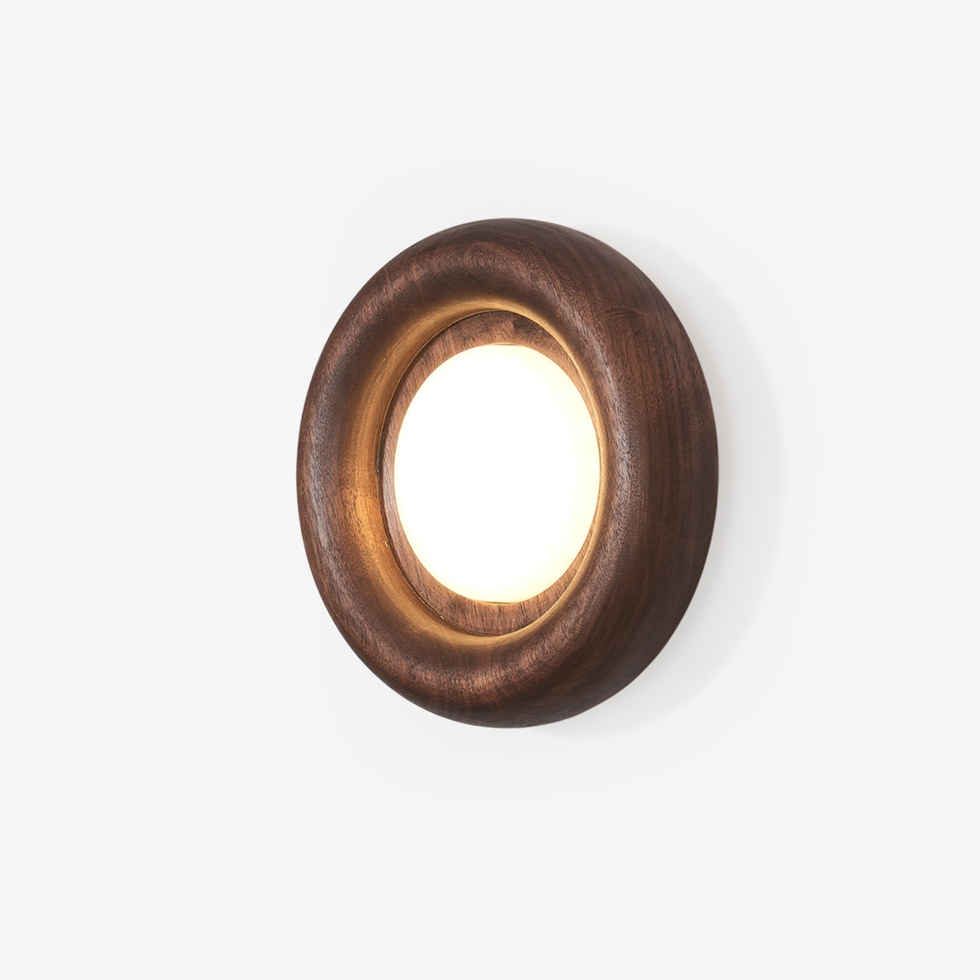 Walnut Round Lamp | Wall Mounted Light