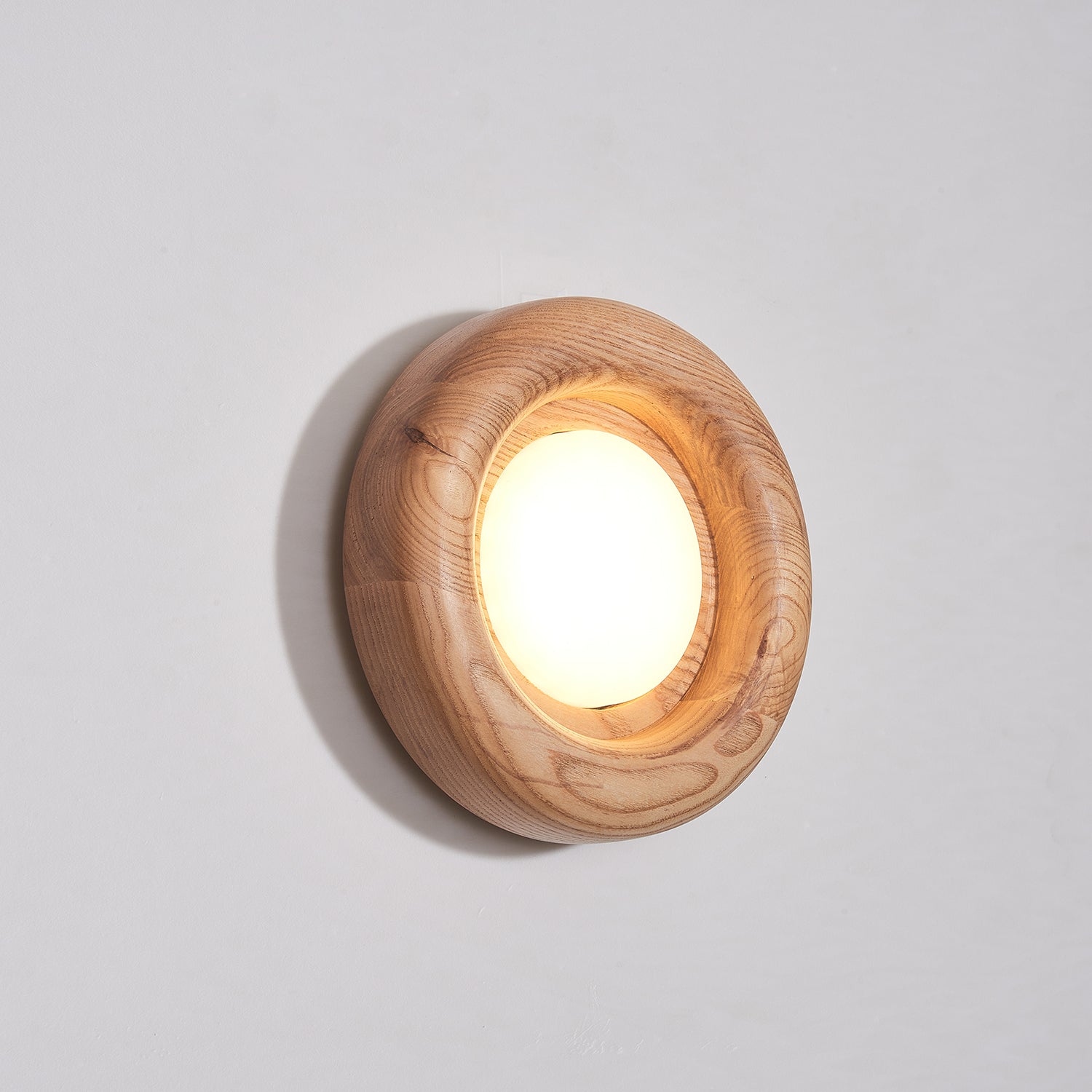 Walnut Round Lamp | Wall Mounted Light