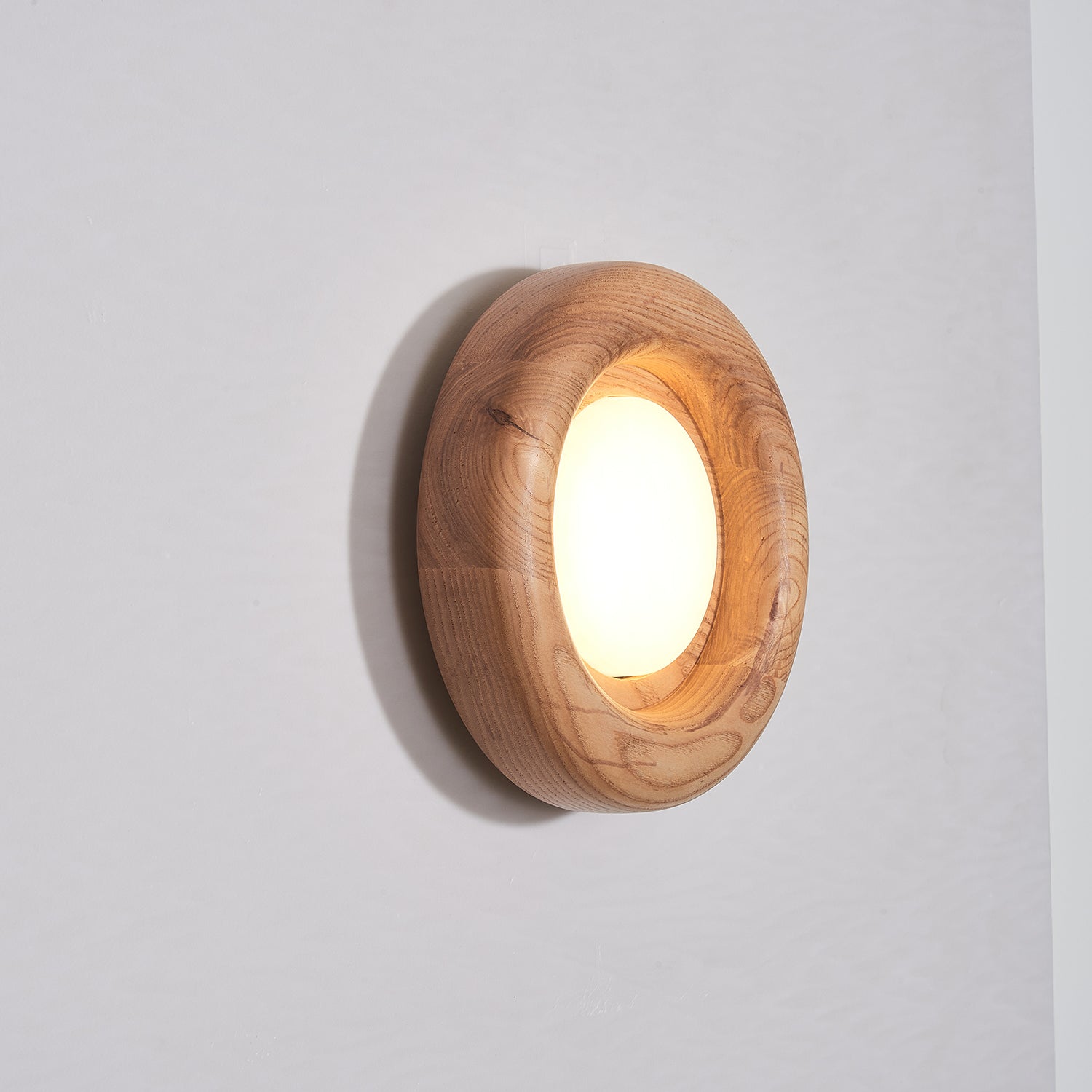 Walnut Round Lamp | Wall Mounted Light