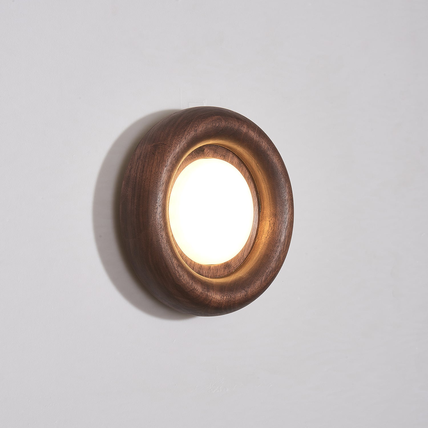 Walnut Round Lamp | Wall Mounted Light