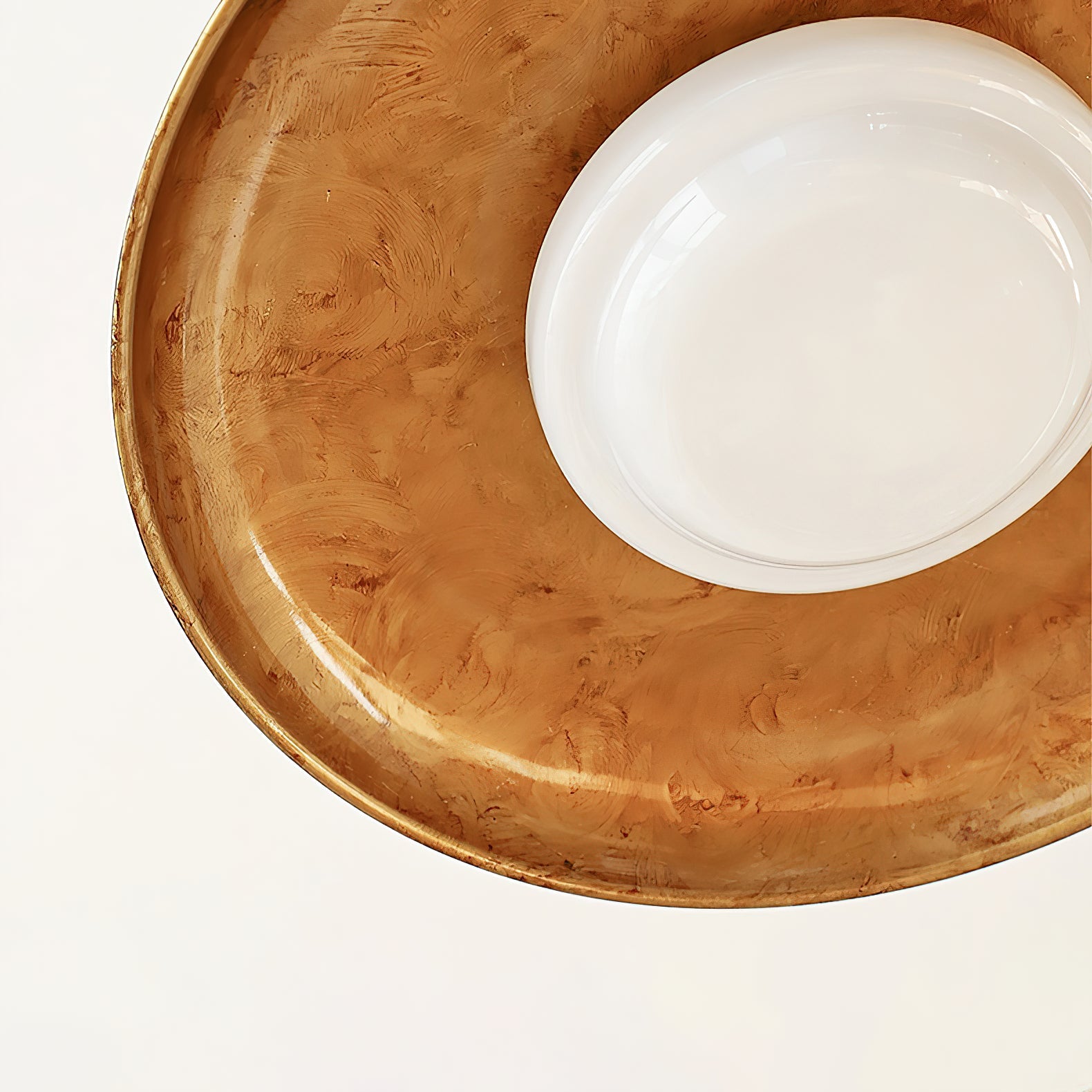 Modern Glass Ceiling Lamp – Flush Mount LED Light with Metal Body