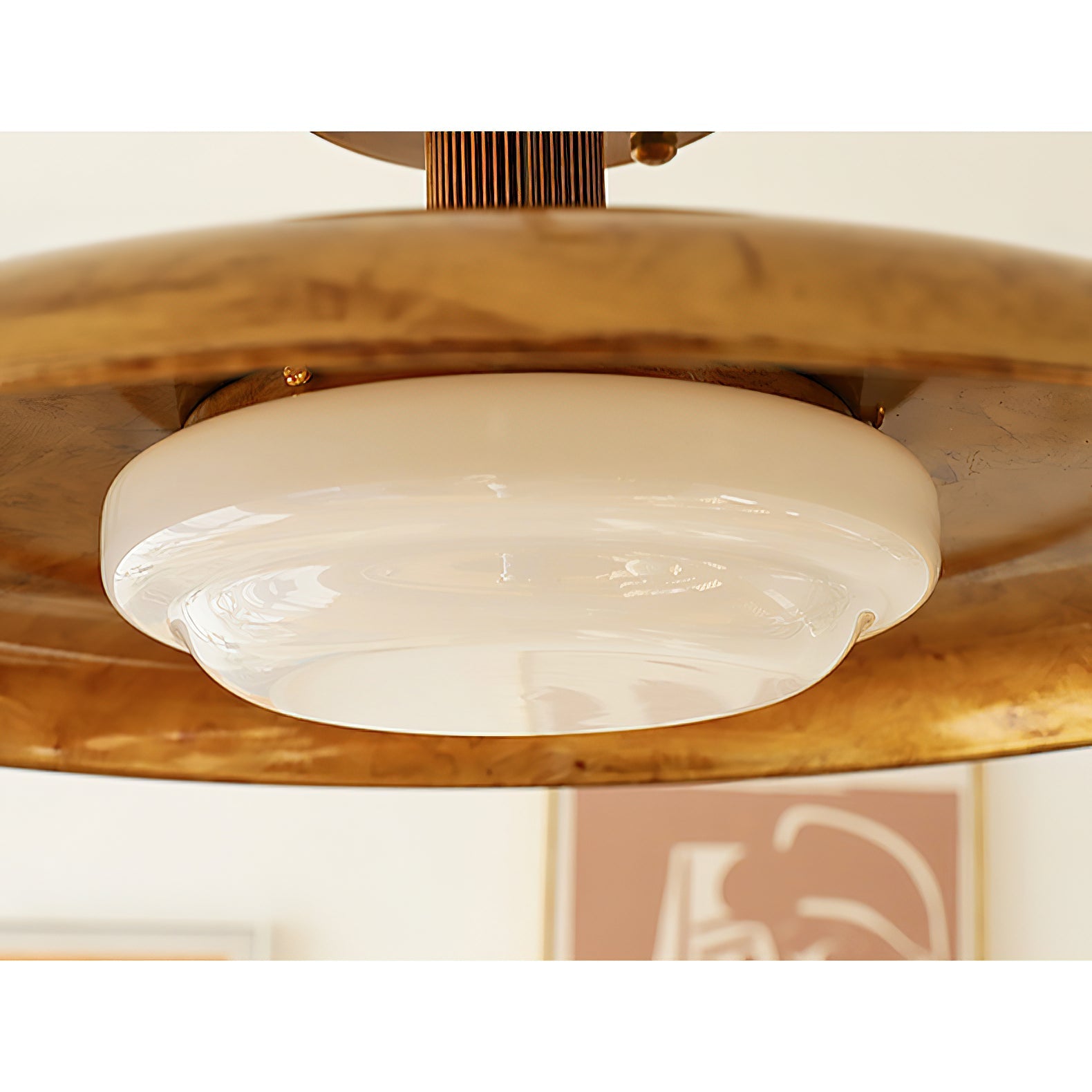 Modern Glass Ceiling Lamp – Flush Mount LED Light with Metal Body