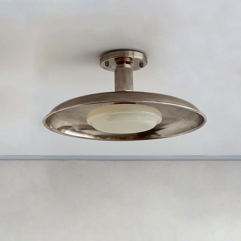 Modern Glass Ceiling Lamp – Flush Mount LED Light with Metal Body