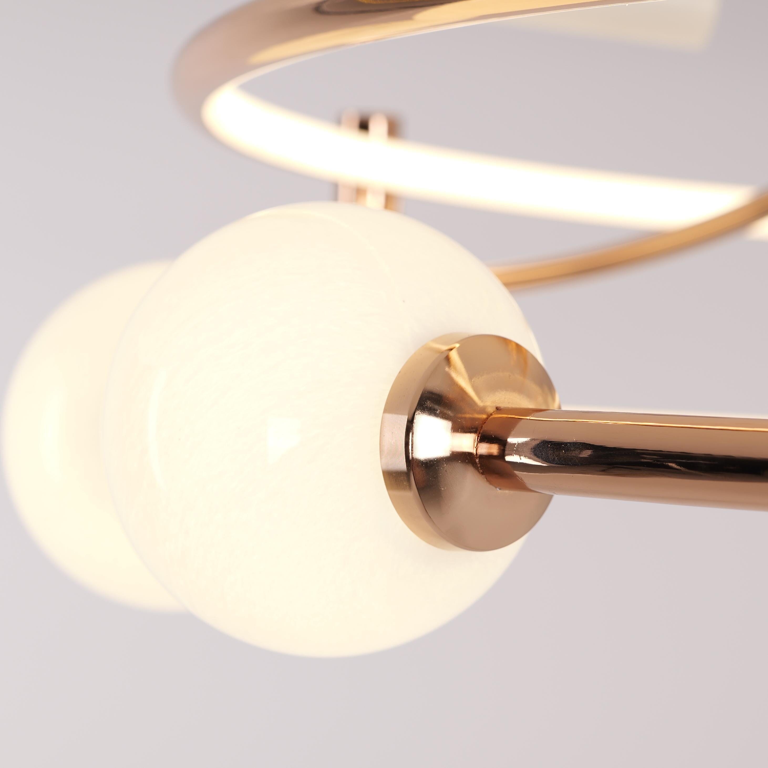 Gold LED Ceiling Light – Modern Glass Globe Design with Colour Changing