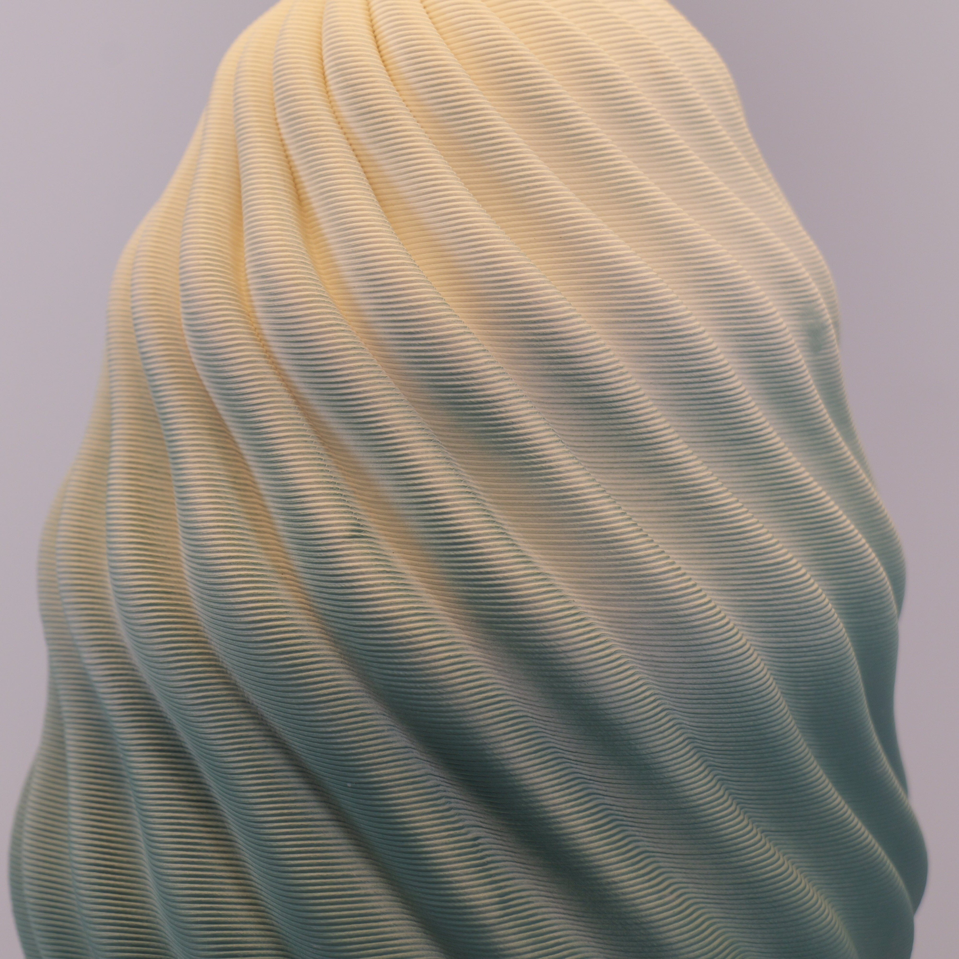 Threaded Ceramic Table Lamp - 3D Lamp with Fabric Shade