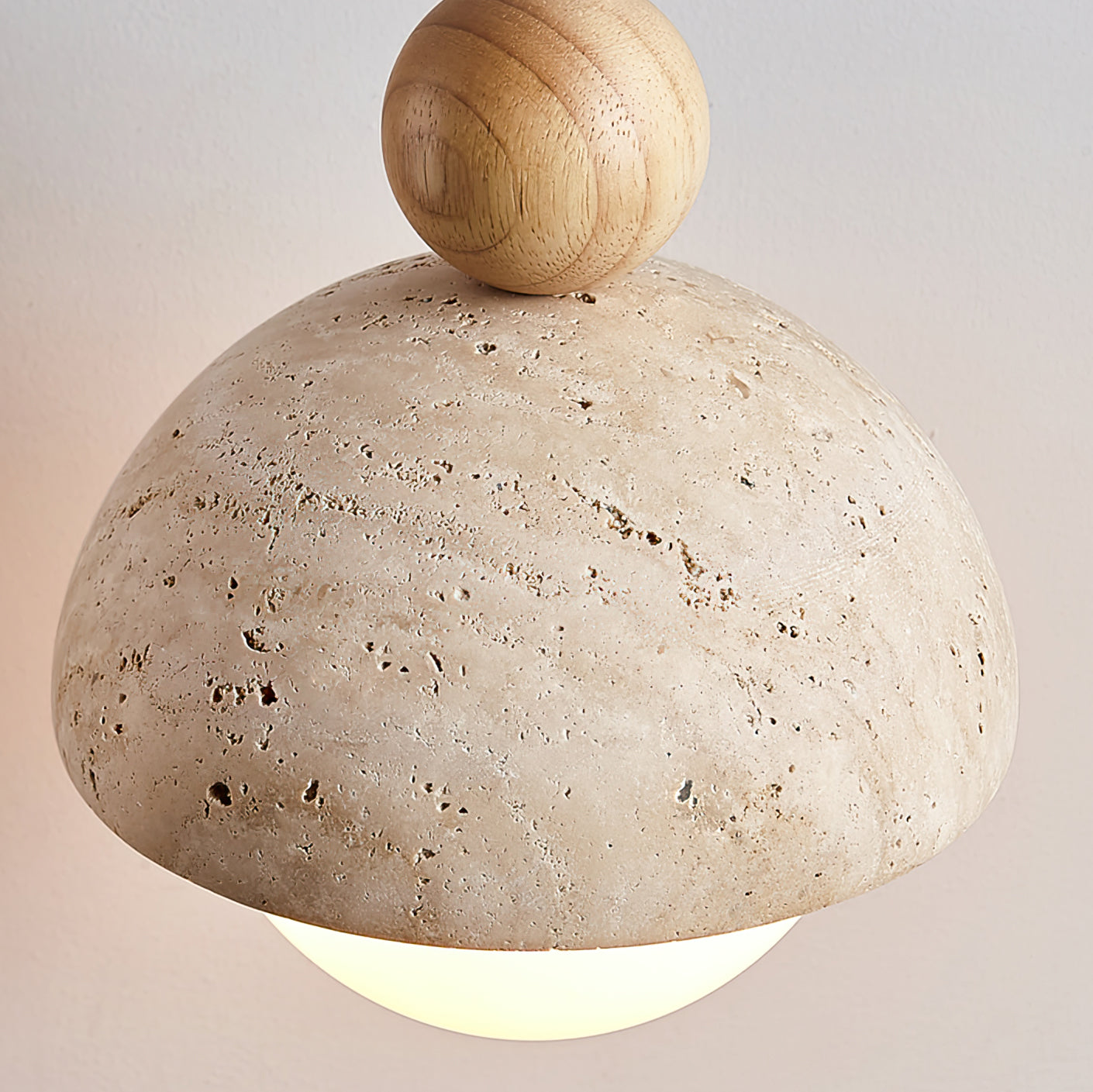 Contemporary Travertine & Glass Pendant Light – Nature-Inspired Modern Design