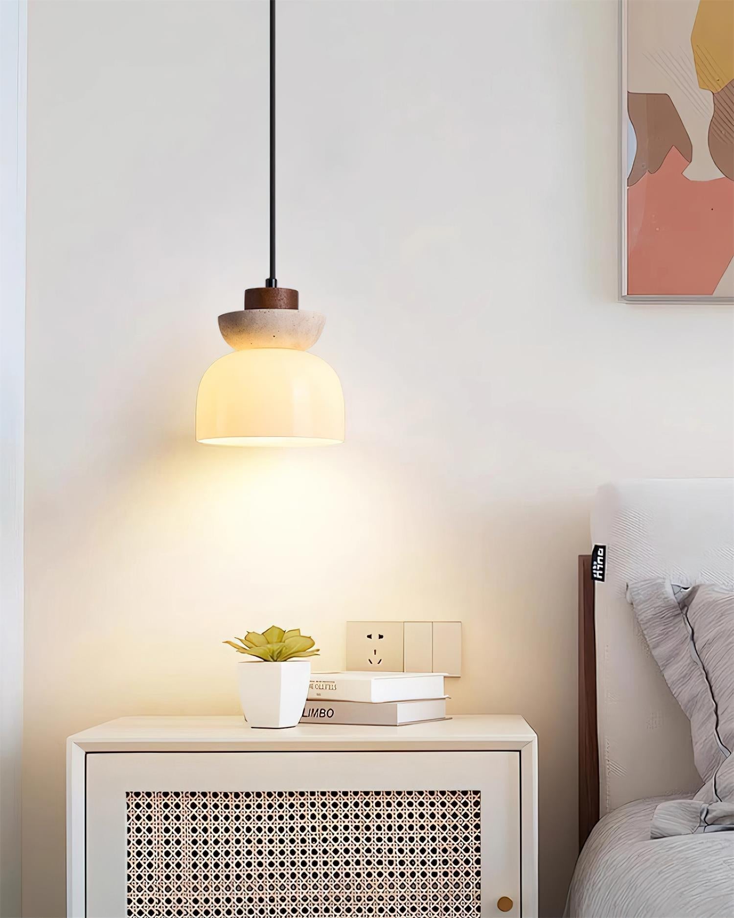 Dome Glass Pendant Lamp – Stylish Travertine Indoor Lighting