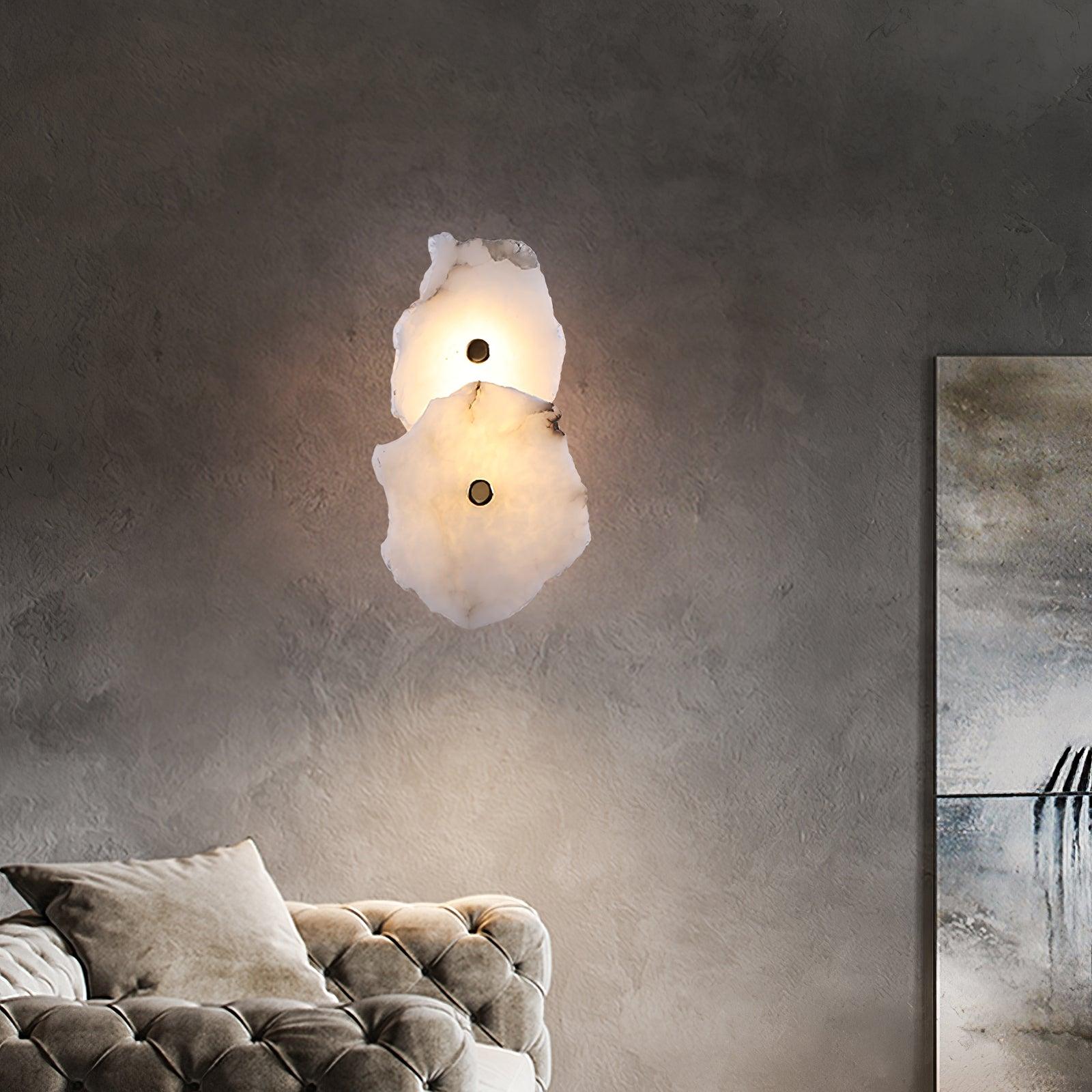 Flower-Shaped Alabaster Wall Lamp – Warm LED Lighting Sconce