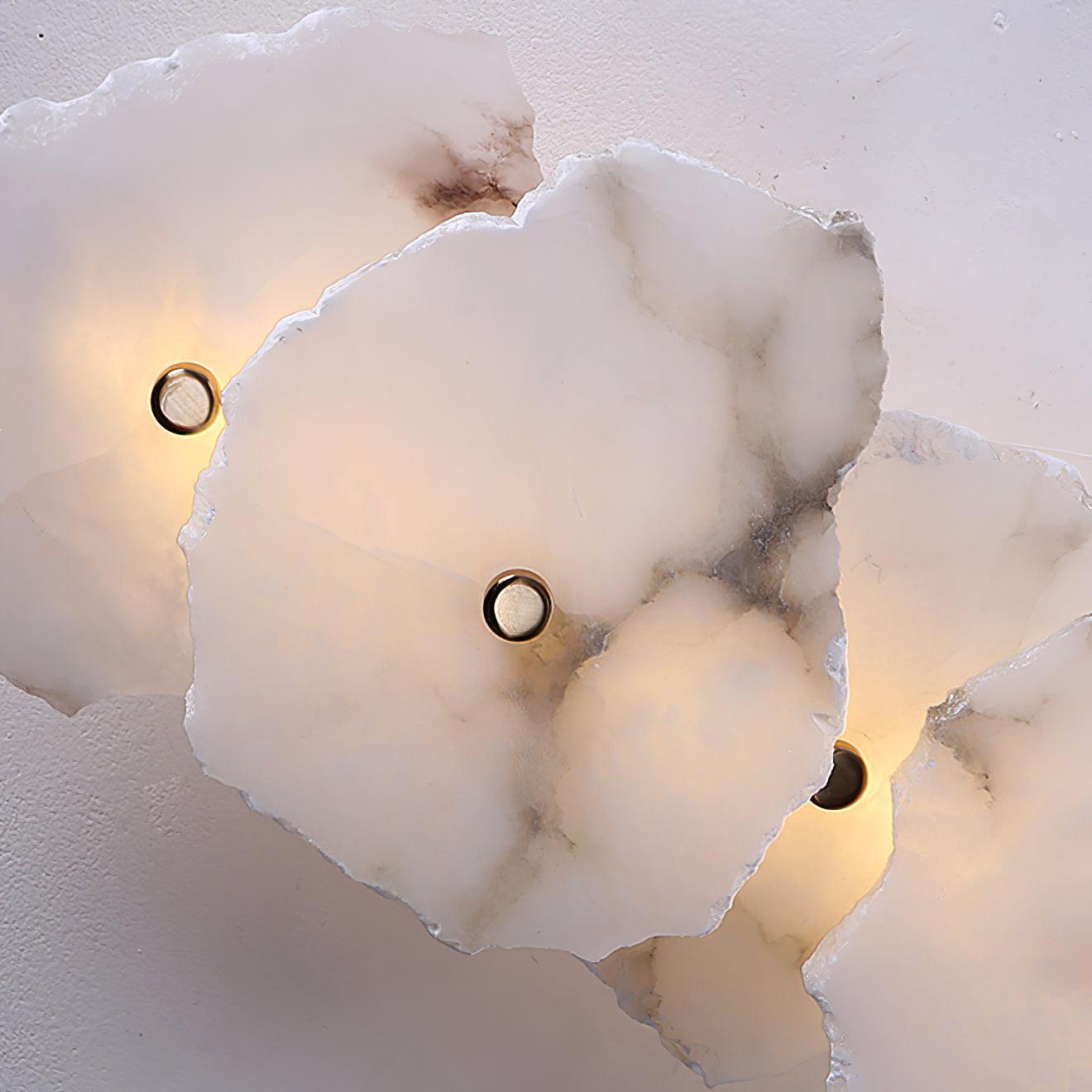 Flower-Shaped Alabaster Wall Lamp – Warm LED Lighting Sconce