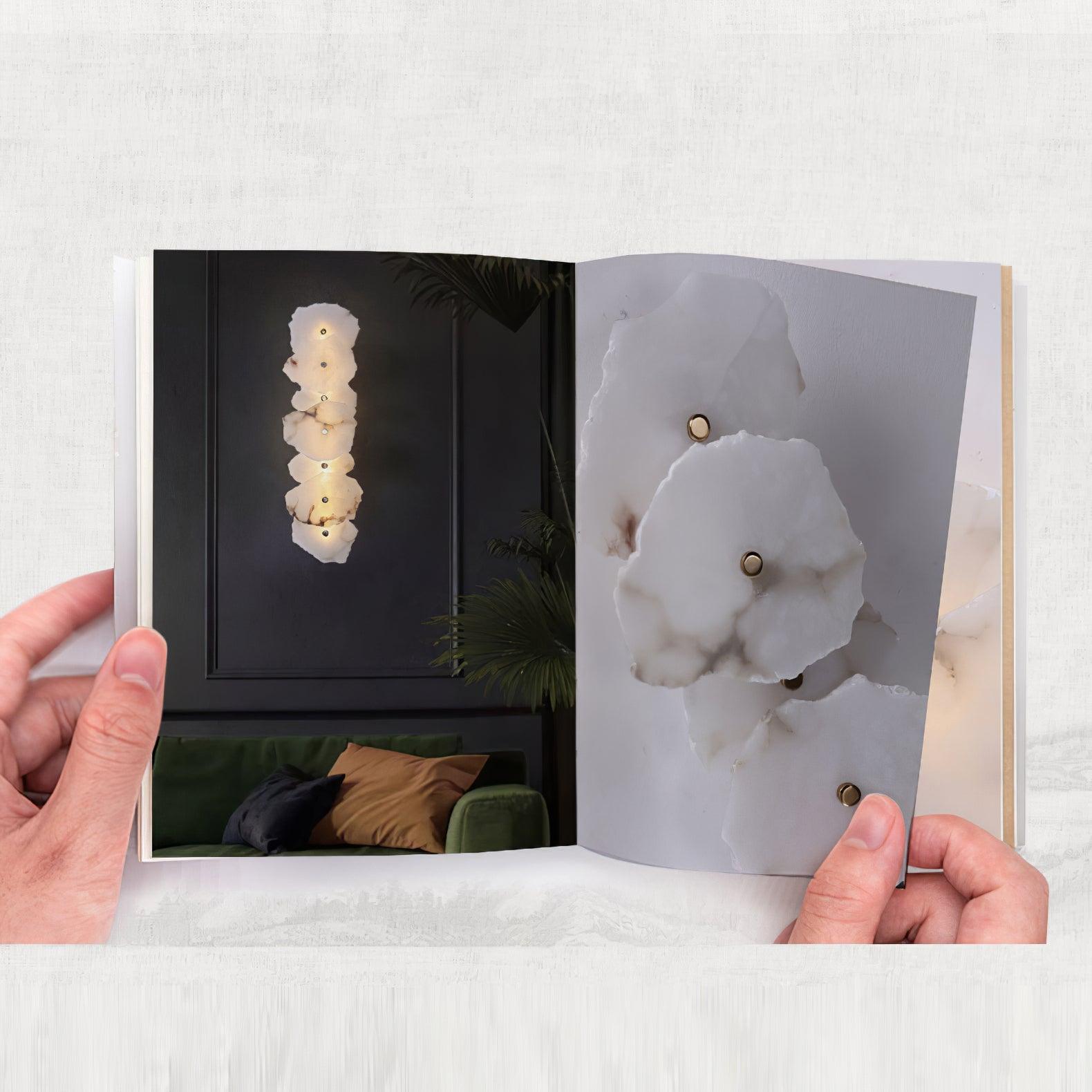 Flower-Shaped Alabaster Wall Lamp – Warm LED Lighting Sconce