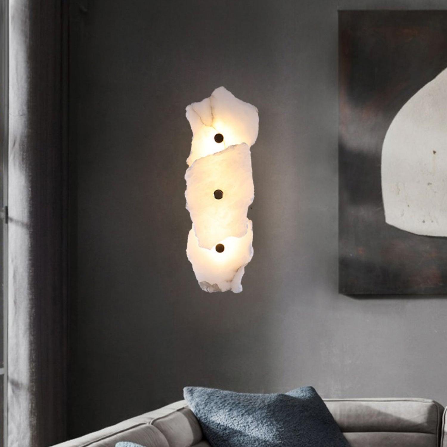 Flower-Shaped Alabaster Wall Lamp – Warm LED Lighting Sconce