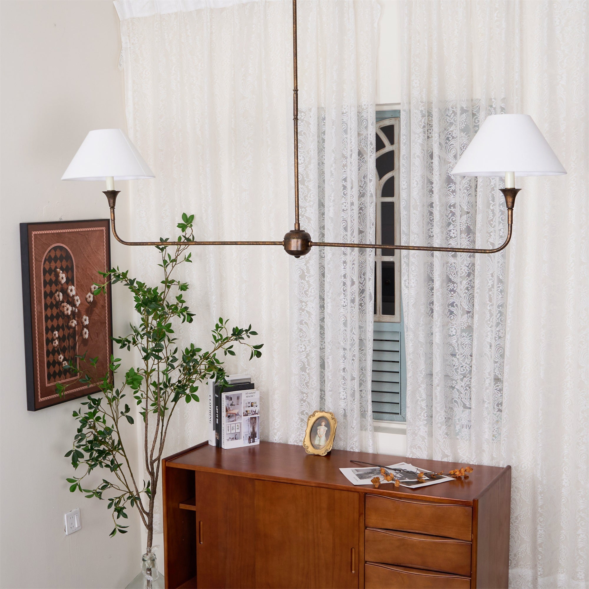 2-Light Linear Chandelier – Modern Ceiling Light