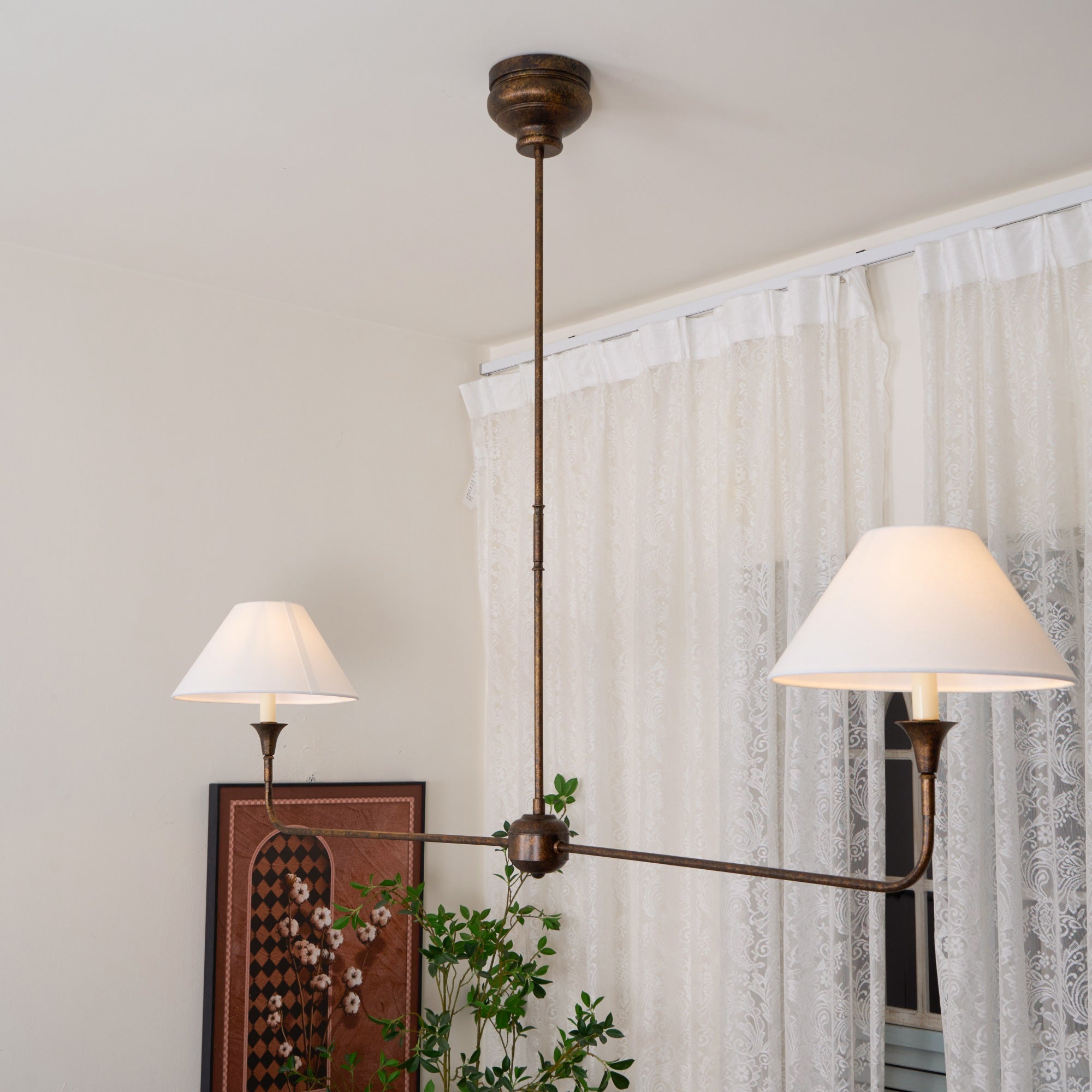 2-Light Linear Chandelier – Modern Ceiling Light