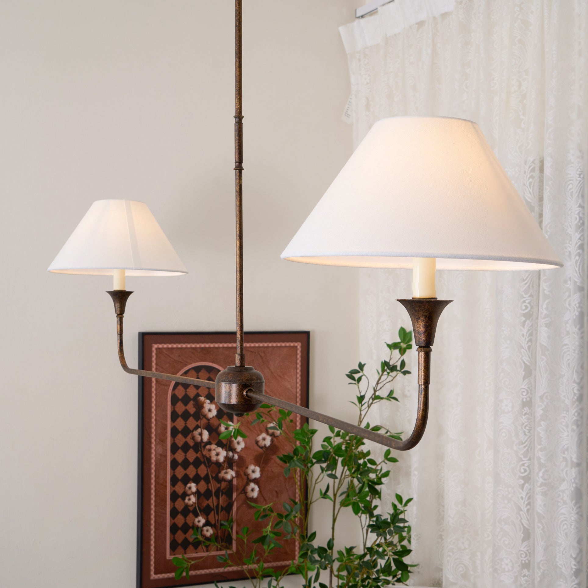 2-Light Linear Chandelier – Modern Ceiling Light