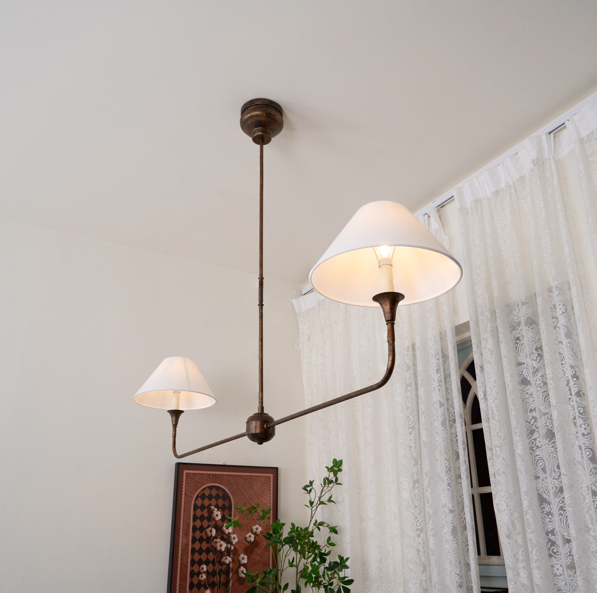 2-Light Linear Chandelier – Modern Ceiling Light