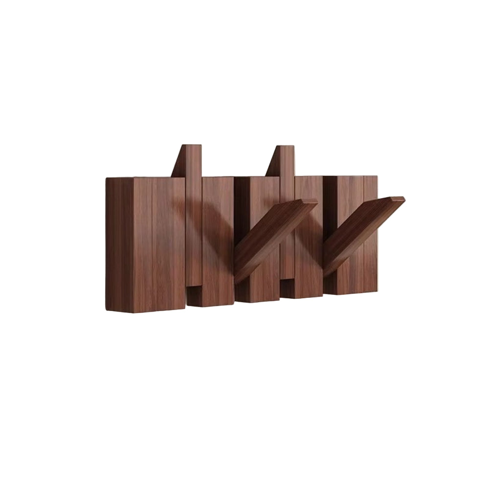 Wooden Fold-Down Hook Rack | Piano-Inspired Wall Storage