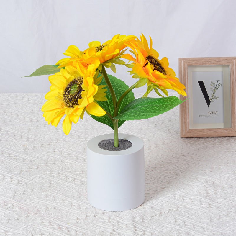 Decorative Sunflower LED Table Lamp – Bright & Sparkling Floral Accent Light - Atelier Dubois Paris
