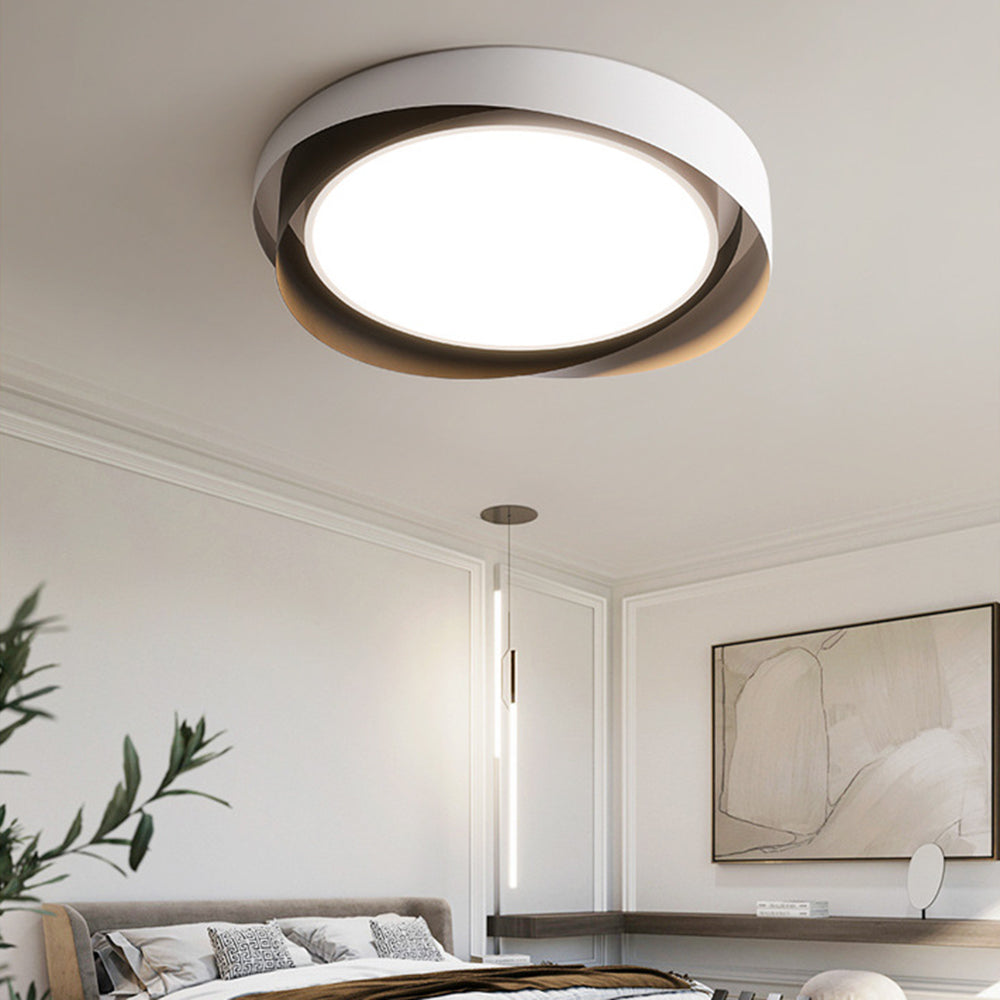 Round Flat Panel LED Ceiling Light | Modern Double Shade Ceiling Lamp
