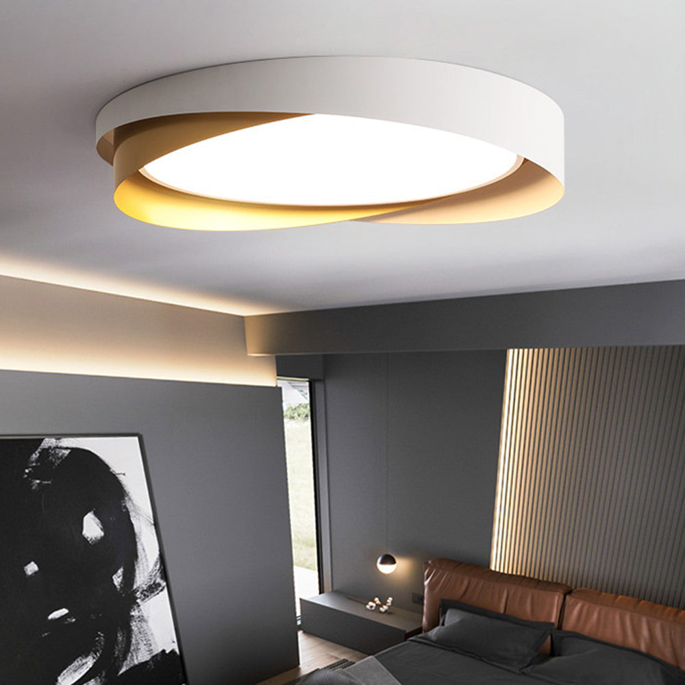 Round Flat Panel LED Ceiling Light | Modern Double Shade Ceiling Lamp