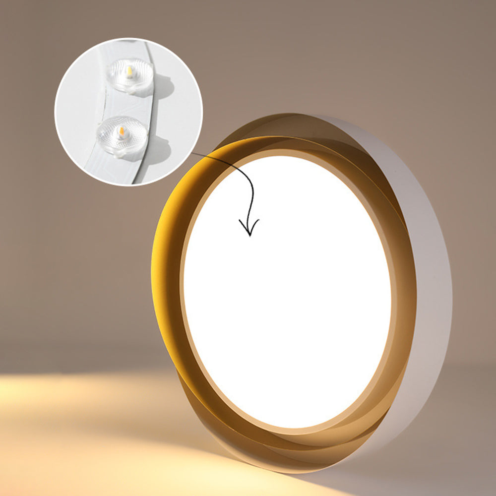 Round Flat Panel LED Ceiling Light | Modern Double Shade Ceiling Lamp