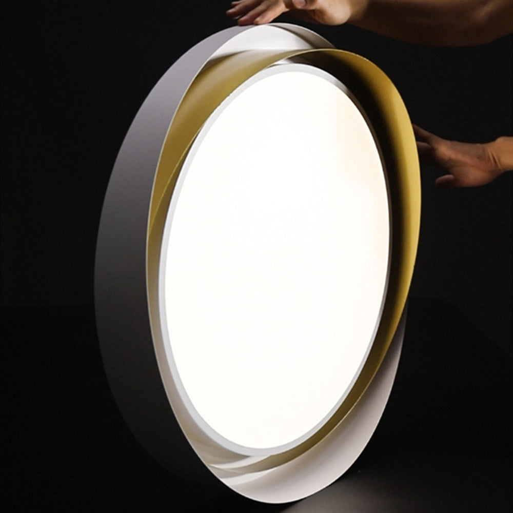 Round Flat Panel LED Ceiling Light | Modern Double Shade Ceiling Lamp