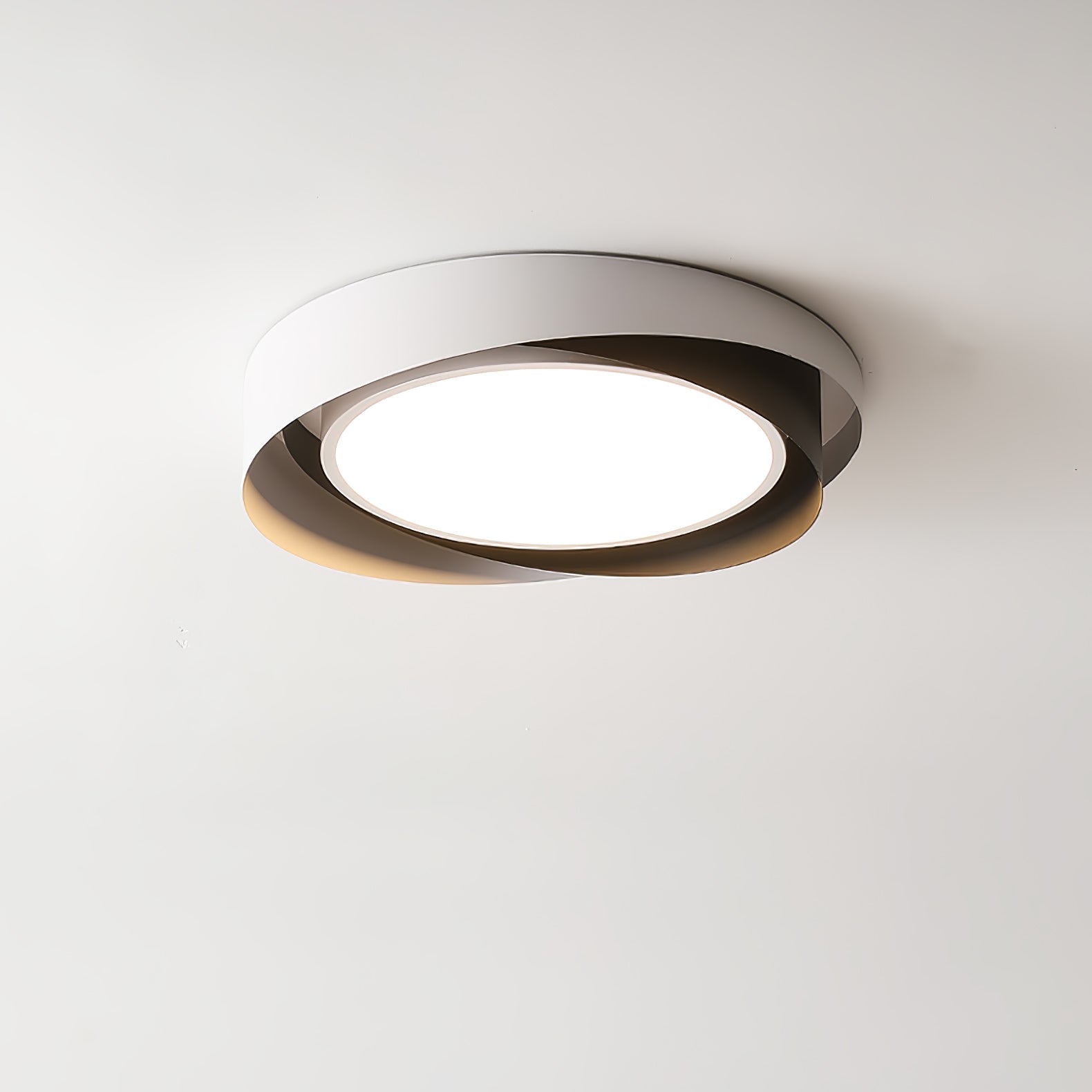 Round Flat Panel LED Ceiling Light | Modern Double Shade Ceiling Lamp