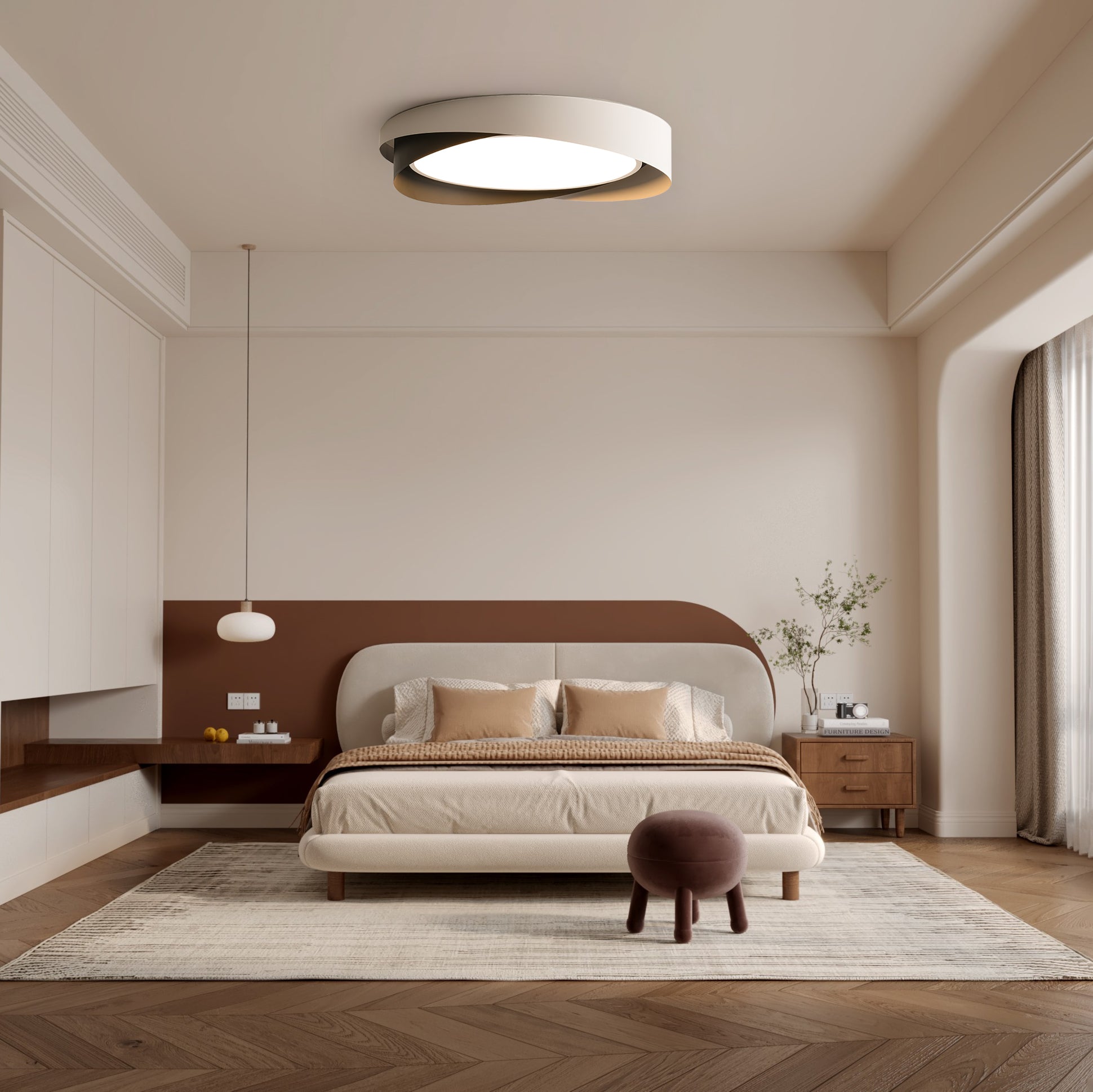 Round Flat Panel LED Ceiling Light | Modern Double Shade Ceiling Lamp