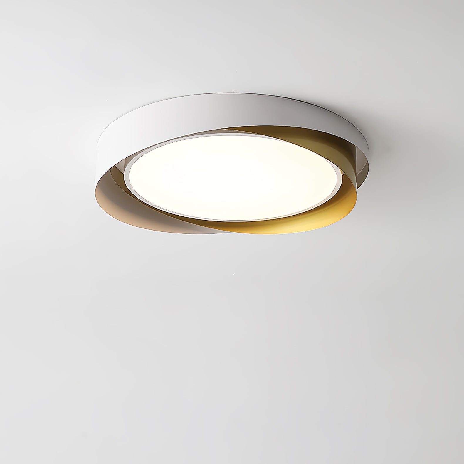 Round Flat Panel LED Ceiling Light | Modern Double Shade Ceiling Lamp