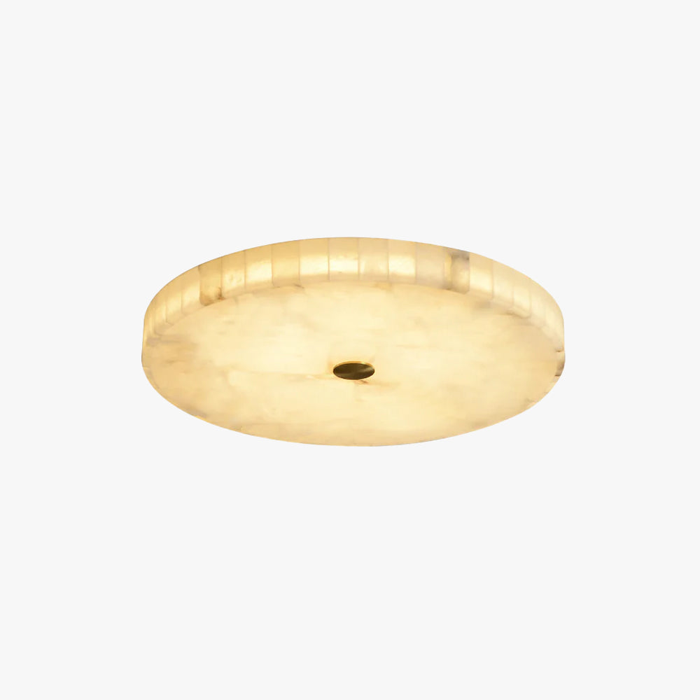 Stylish Round Ceiling Light – Alabaster Flush Mount Fixture