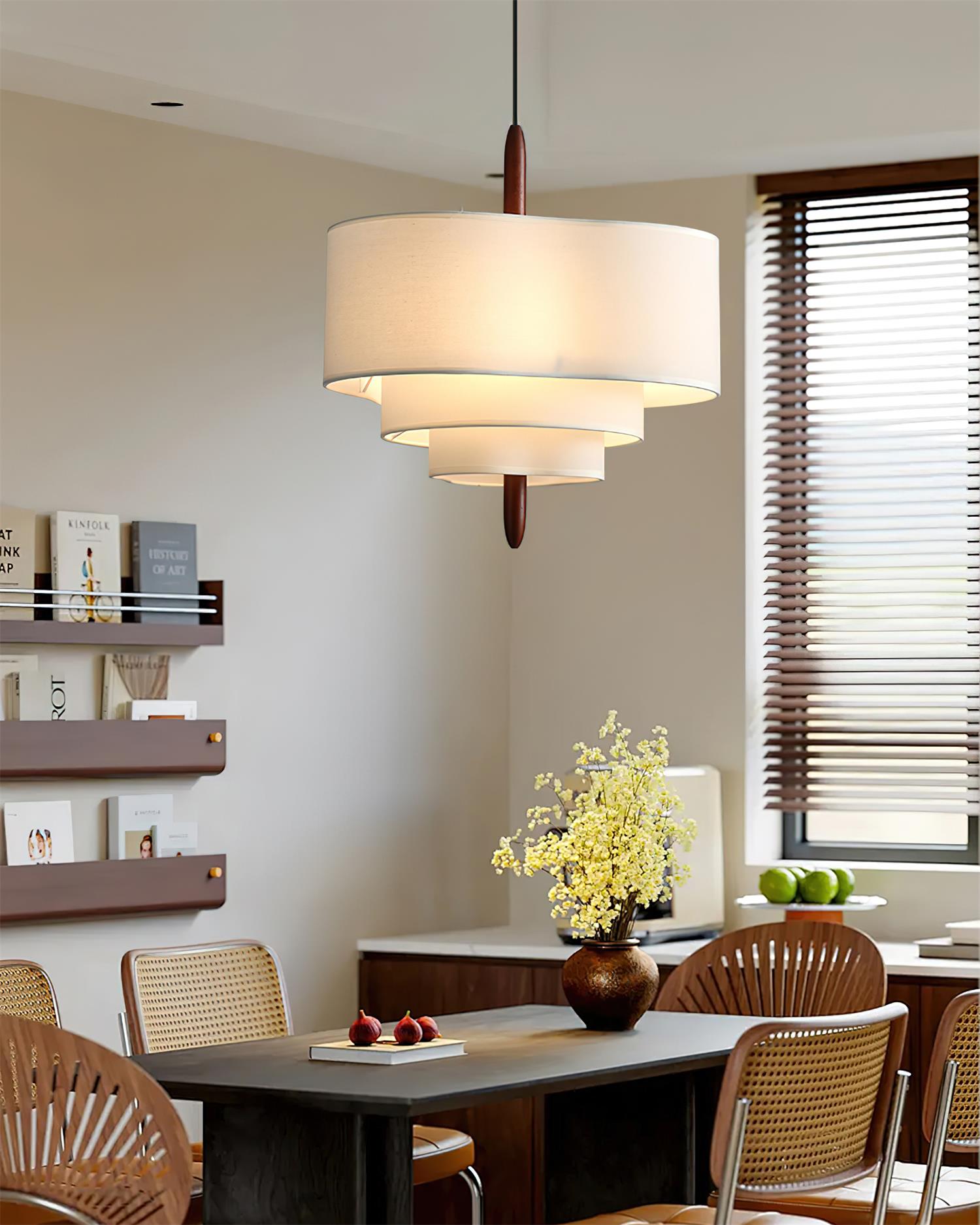 Contemporary Fabric Shade Pendant Lamp – Dimmable Lighting