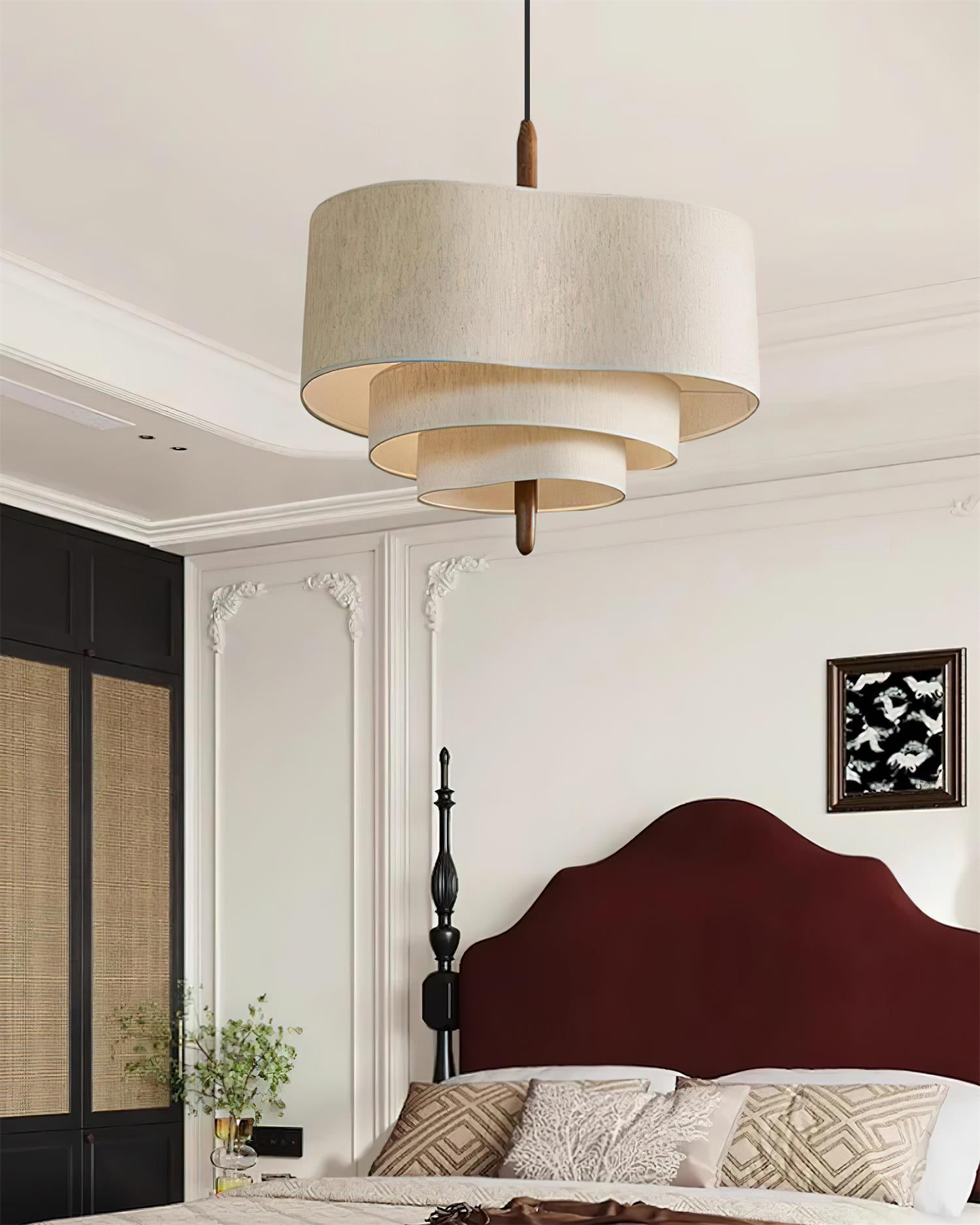 Contemporary Fabric Shade Pendant Lamp – Dimmable Lighting