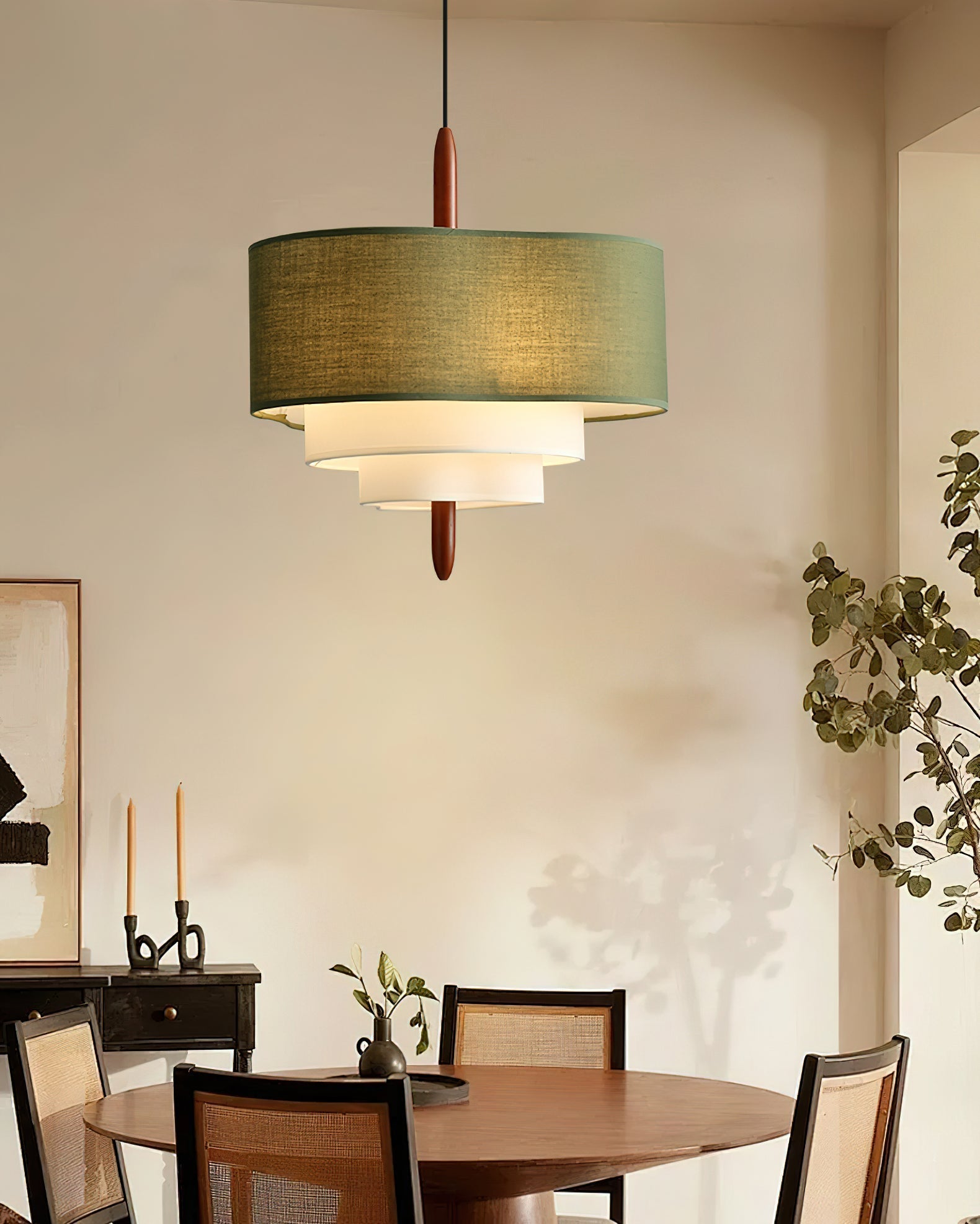 Contemporary Fabric Shade Pendant Lamp – Dimmable Lighting