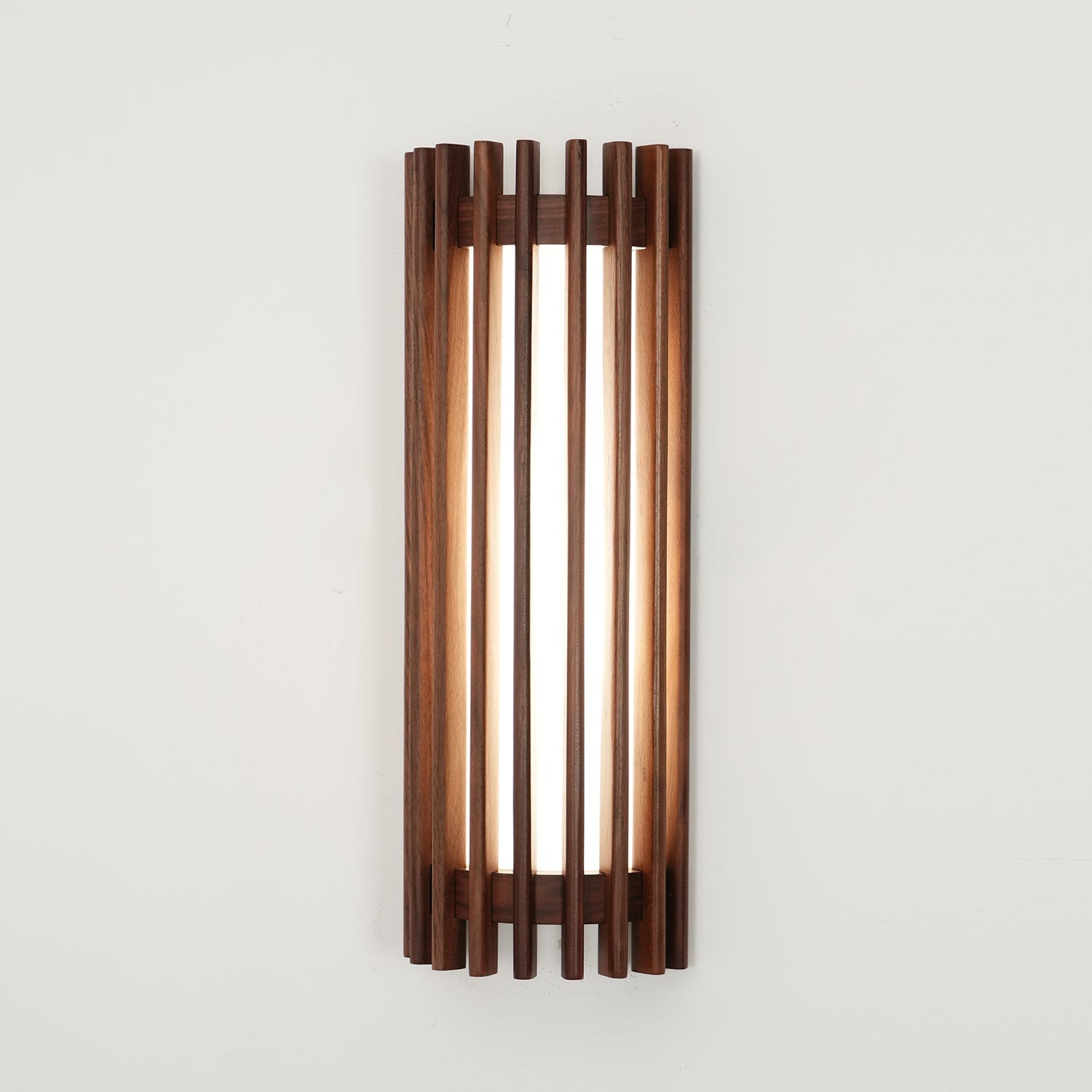 Modern Walnut Wood Wall Lamp - Acrylic LED Sconce