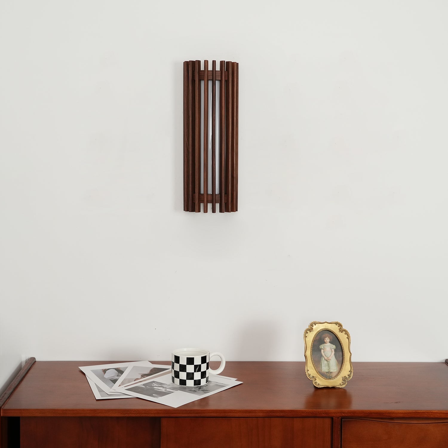 Modern Walnut Wood Wall Lamp - Acrylic LED Sconce