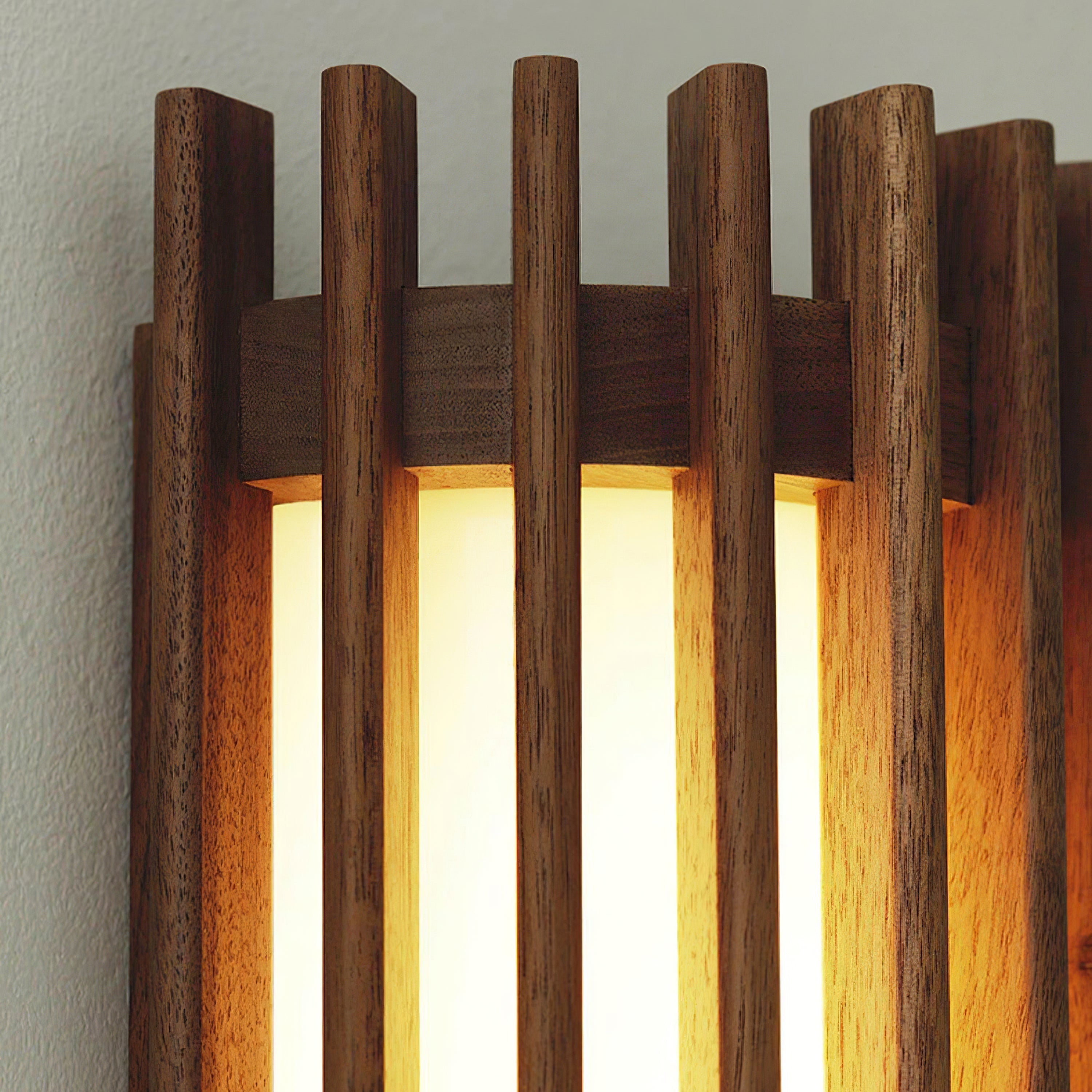 Modern Walnut Wood Wall Lamp - Acrylic LED Sconce