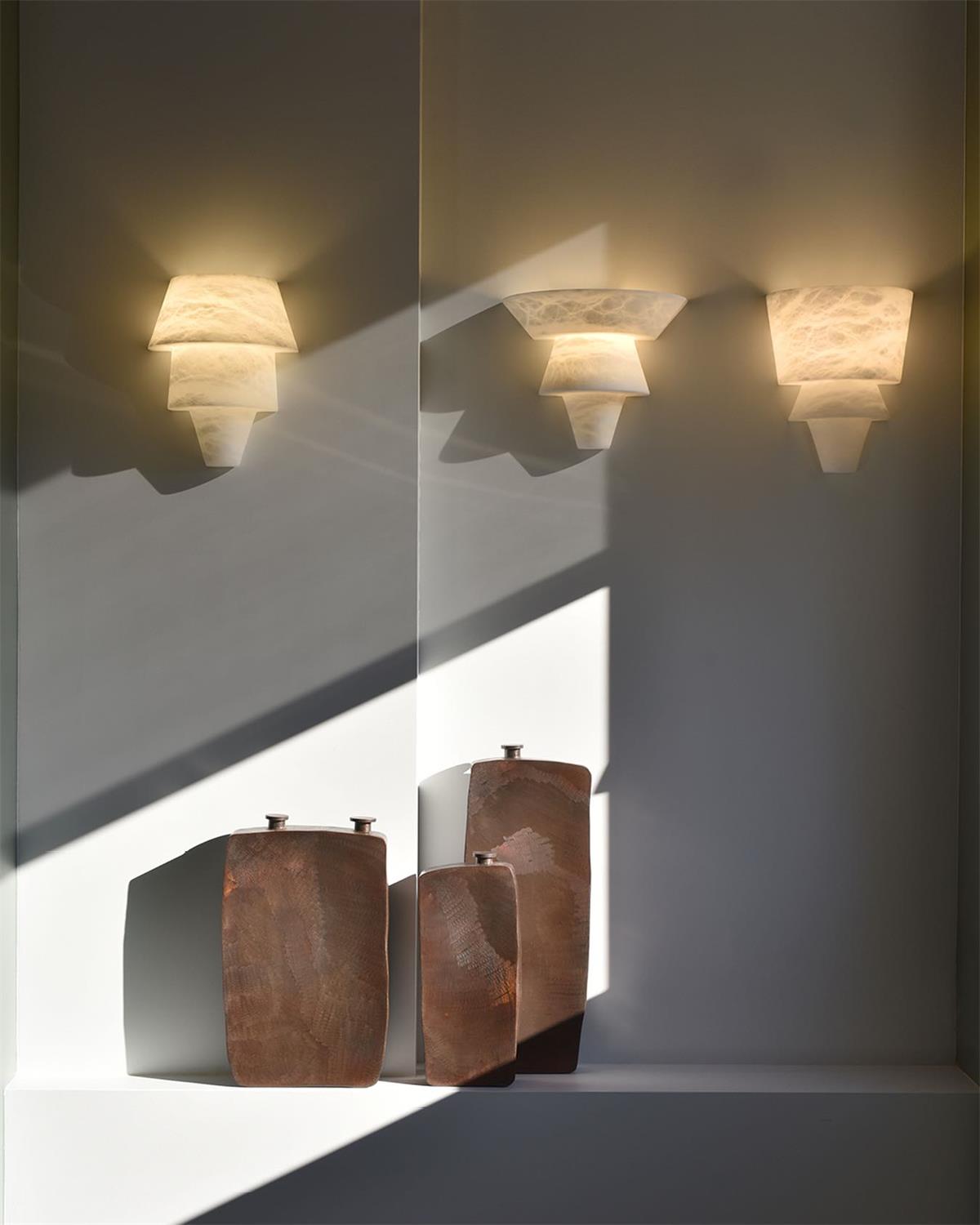 Decorative Patterned Alabaster Wall Lamp - Hardwired Modern Fixture