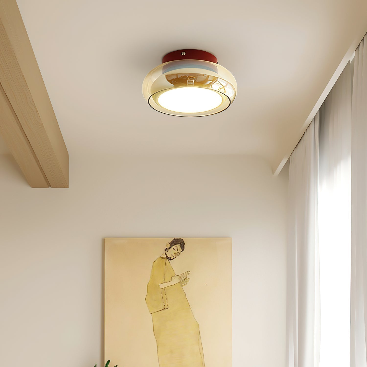 Retro Bauhaus Glass Ceiling Light – Vintage Style Lighting Fixture