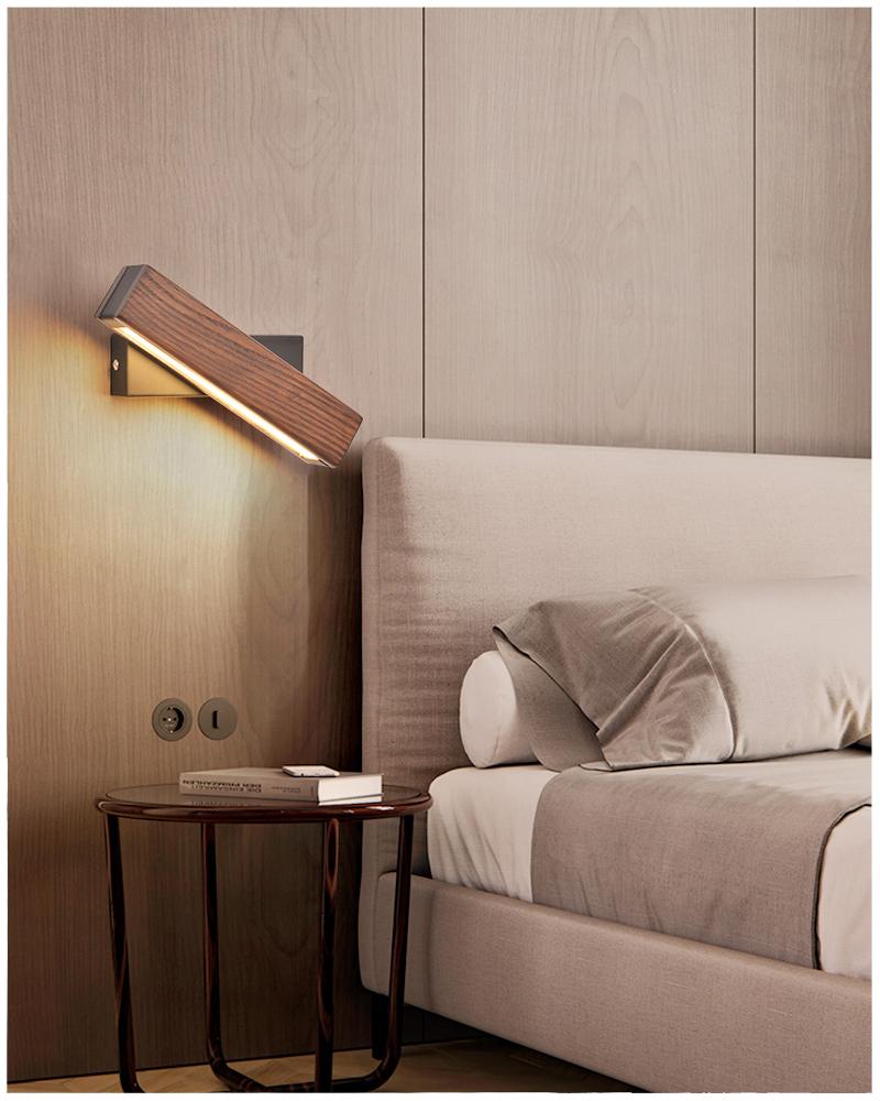 Rotatable LED Wooden Wall Lamp