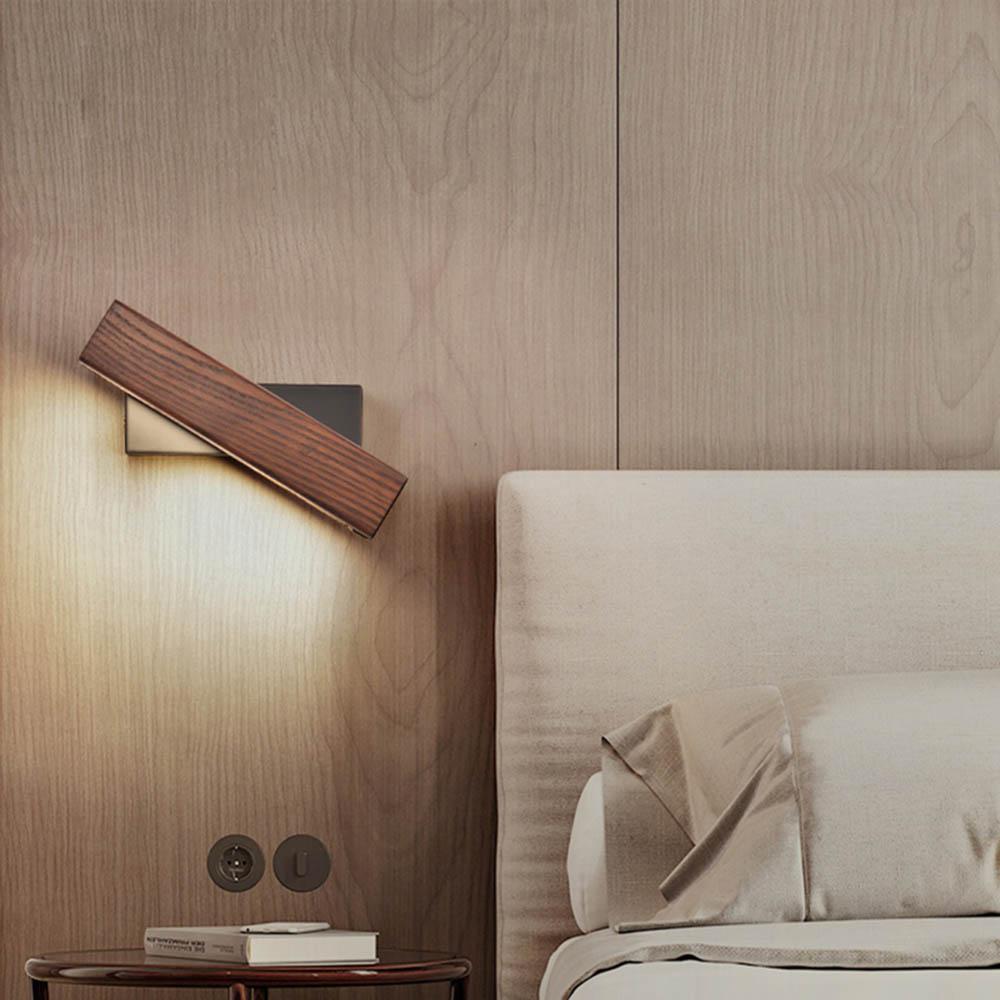 Rotatable LED Wooden Wall Lamp