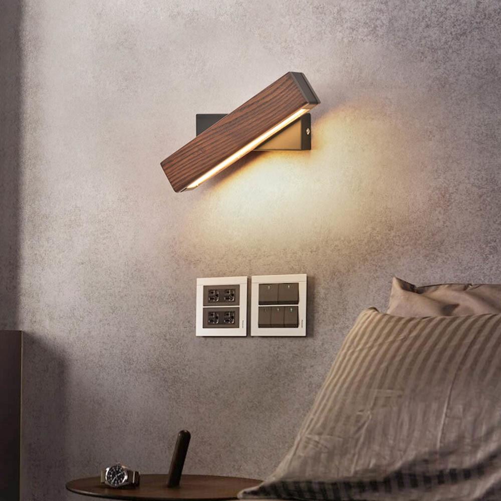 Rotatable LED Wooden Wall Lamp