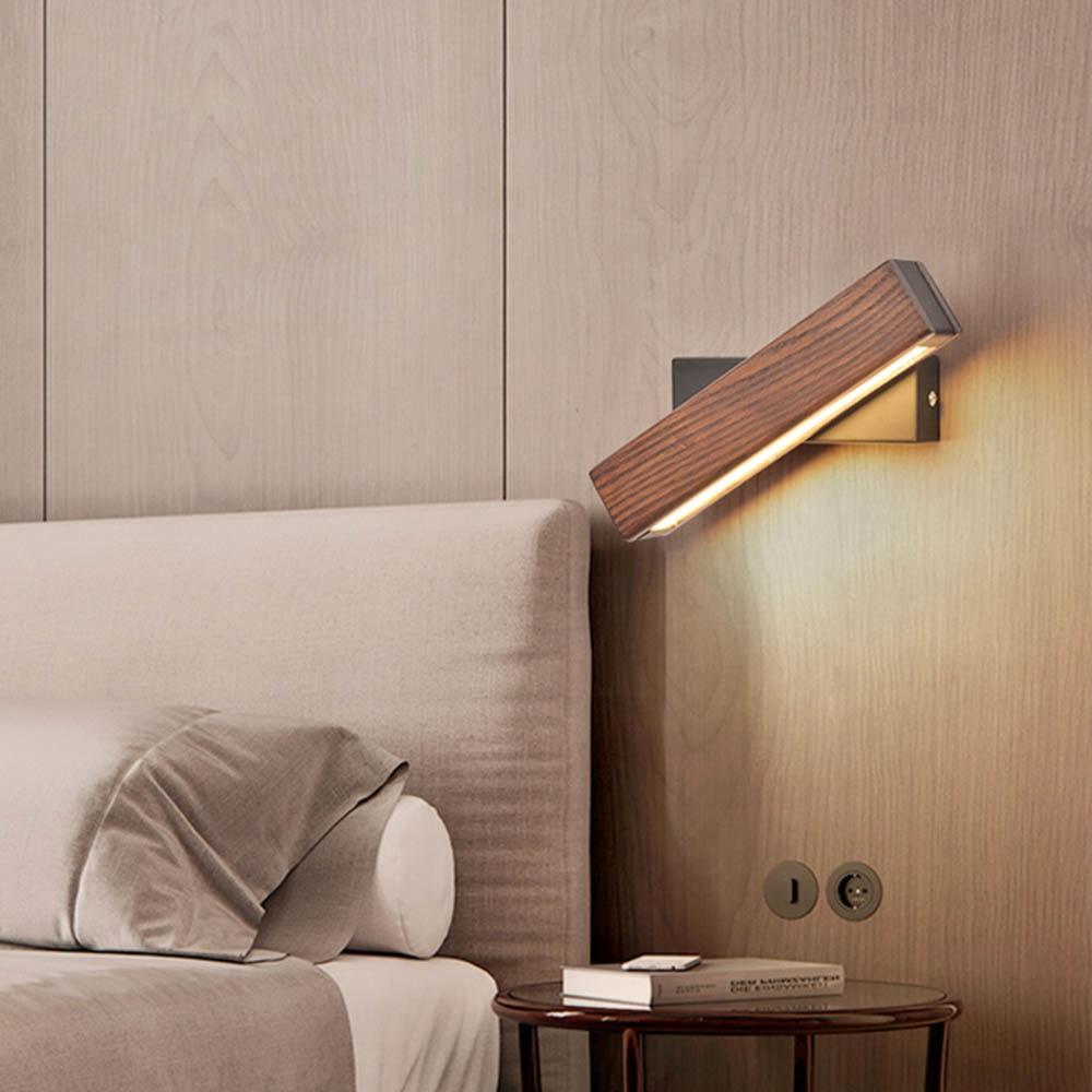 Rotatable LED Wooden Wall Lamp