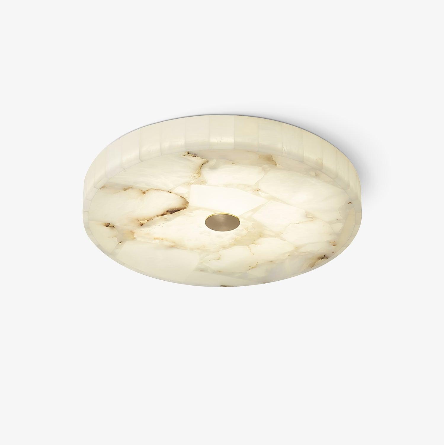 Stylish Round Ceiling Light – Alabaster Flush Mount Fixture