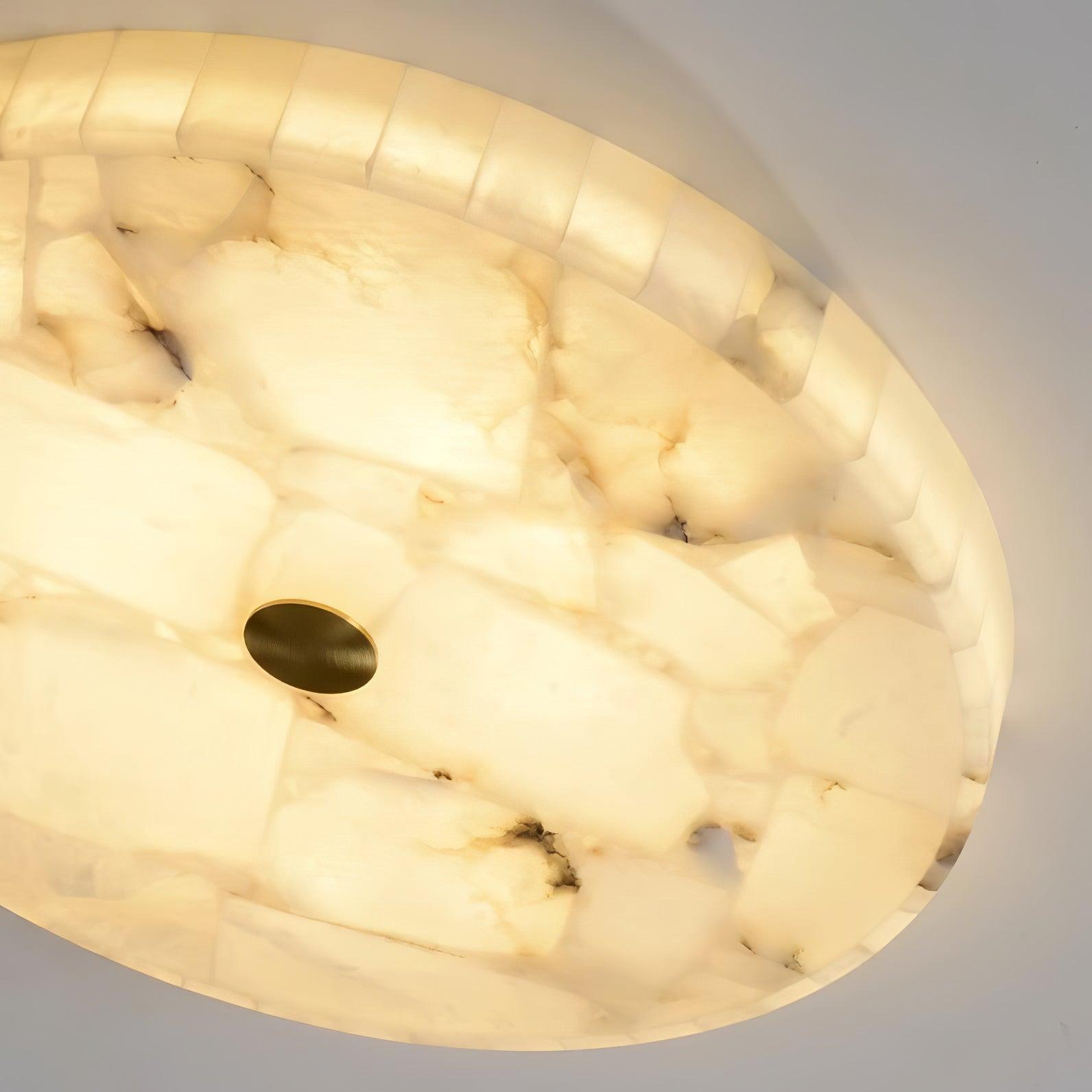 Stylish Round Ceiling Light – Alabaster Flush Mount Fixture