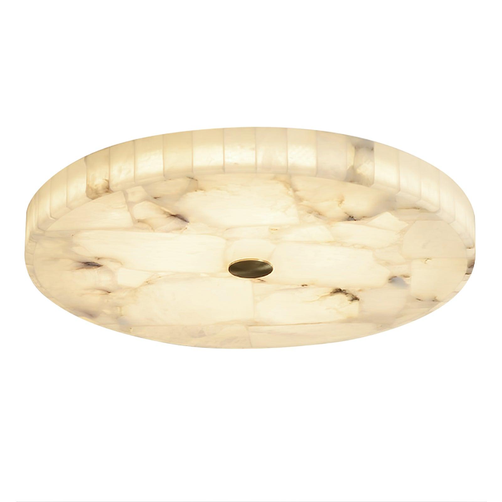 Stylish Round Ceiling Light – Alabaster Flush Mount Fixture