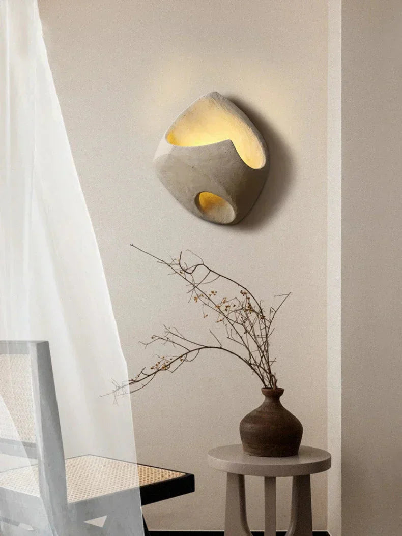 Wabi Sabi Cement Wall Sconce | Minimalist LED Wall Lamp