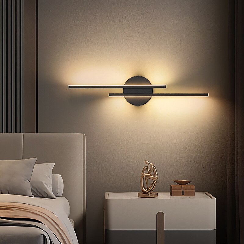 Modern Minimalist Linear Wall Sconce | 2-Light Metal Fixture