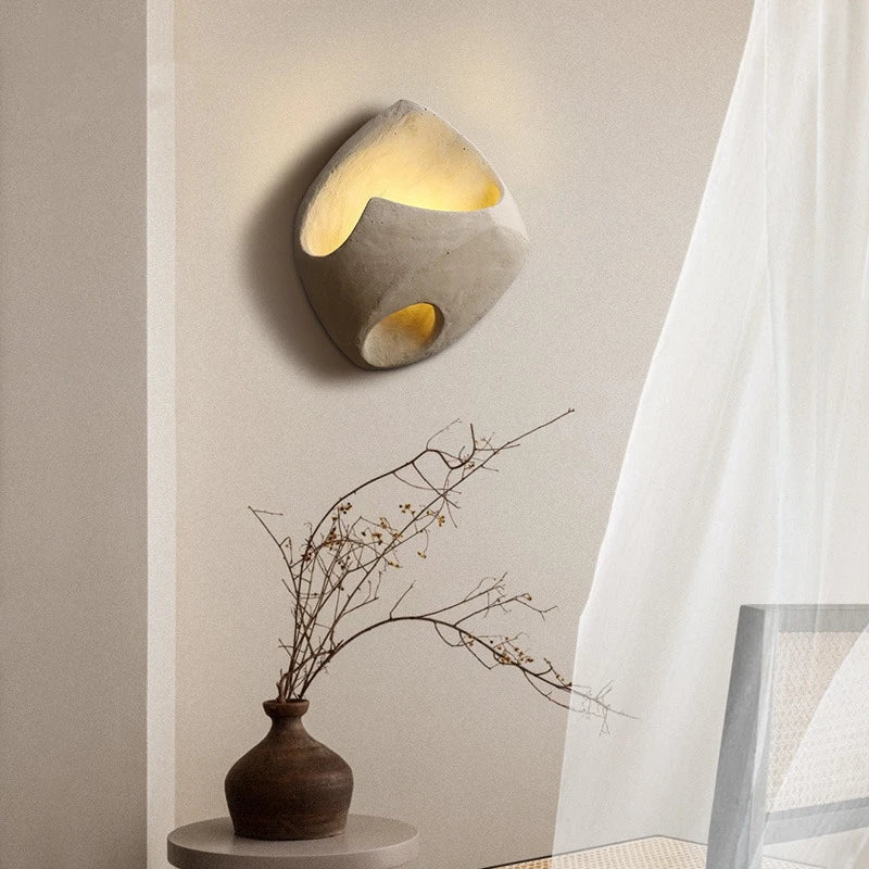 Wabi Sabi Cement Wall Sconce | Minimalist LED Wall Lamp